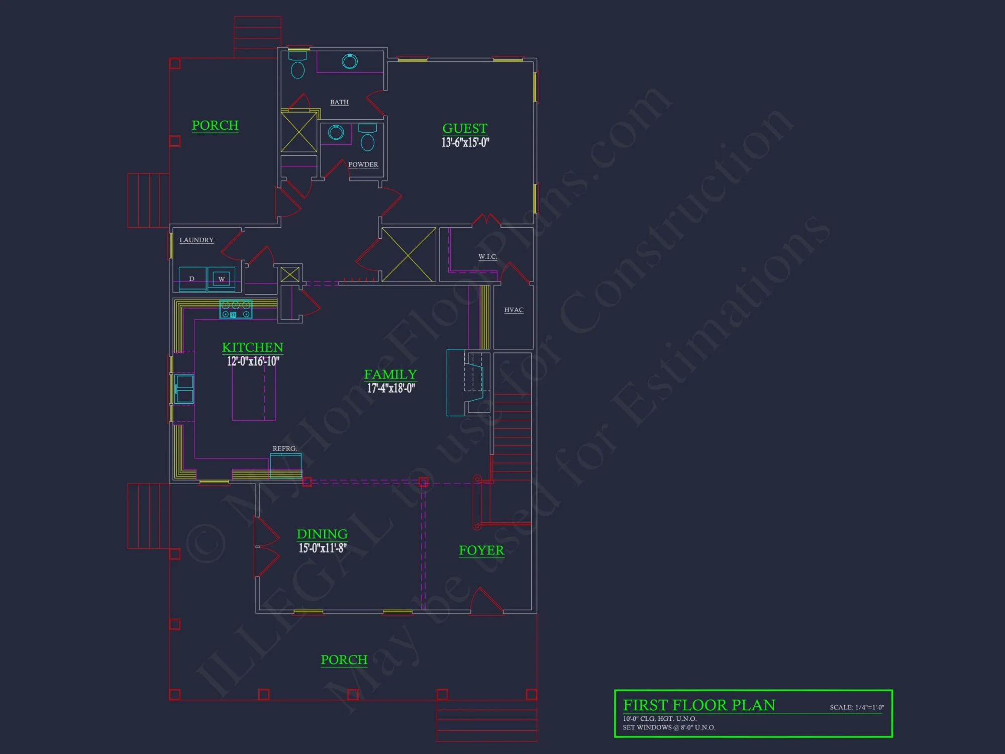 Southern Colonial Farmhouse house Plan with Detailed CAD Designs
