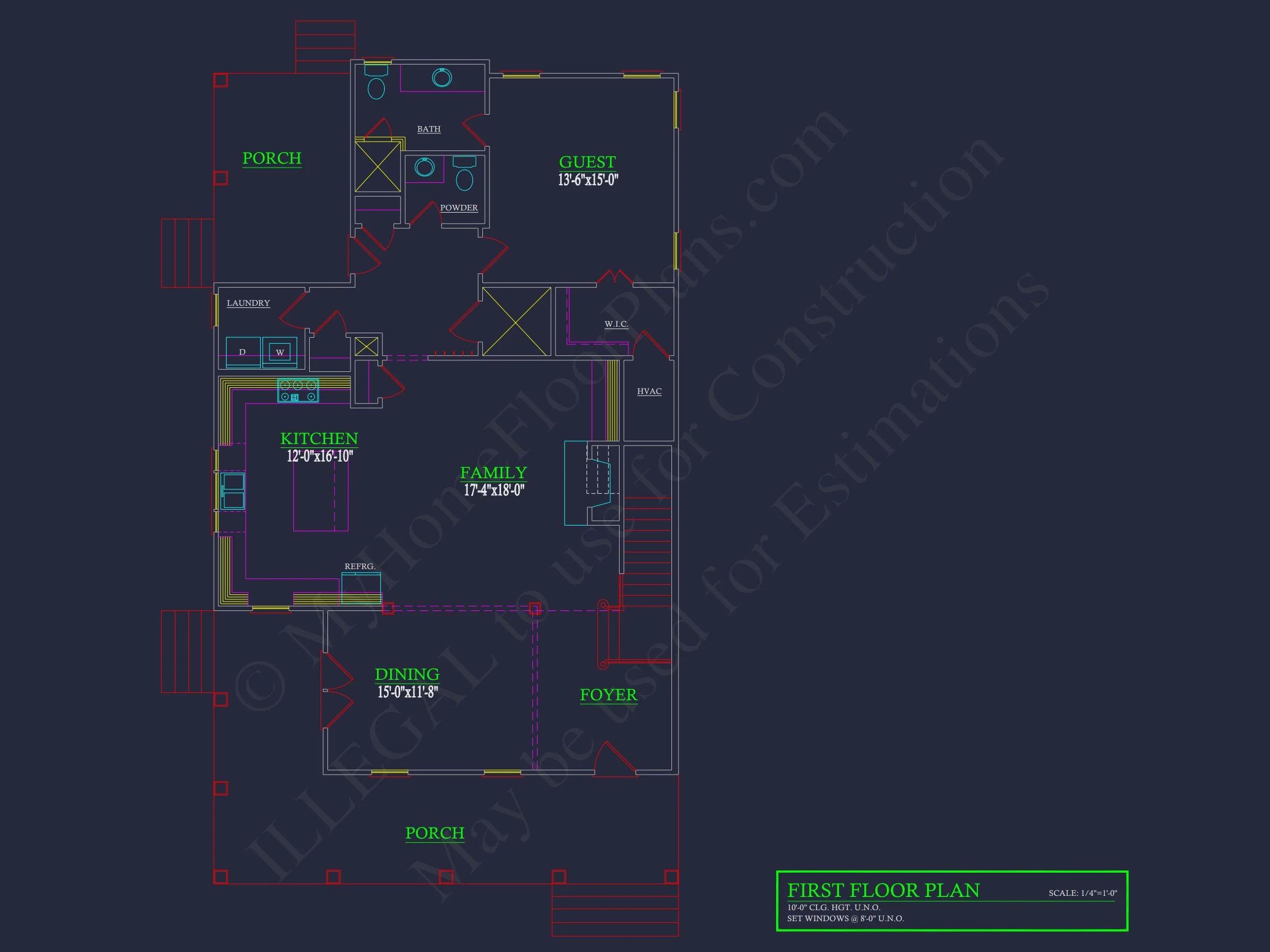 Southern Colonial Farmhouse house Plan with Detailed CAD Designs