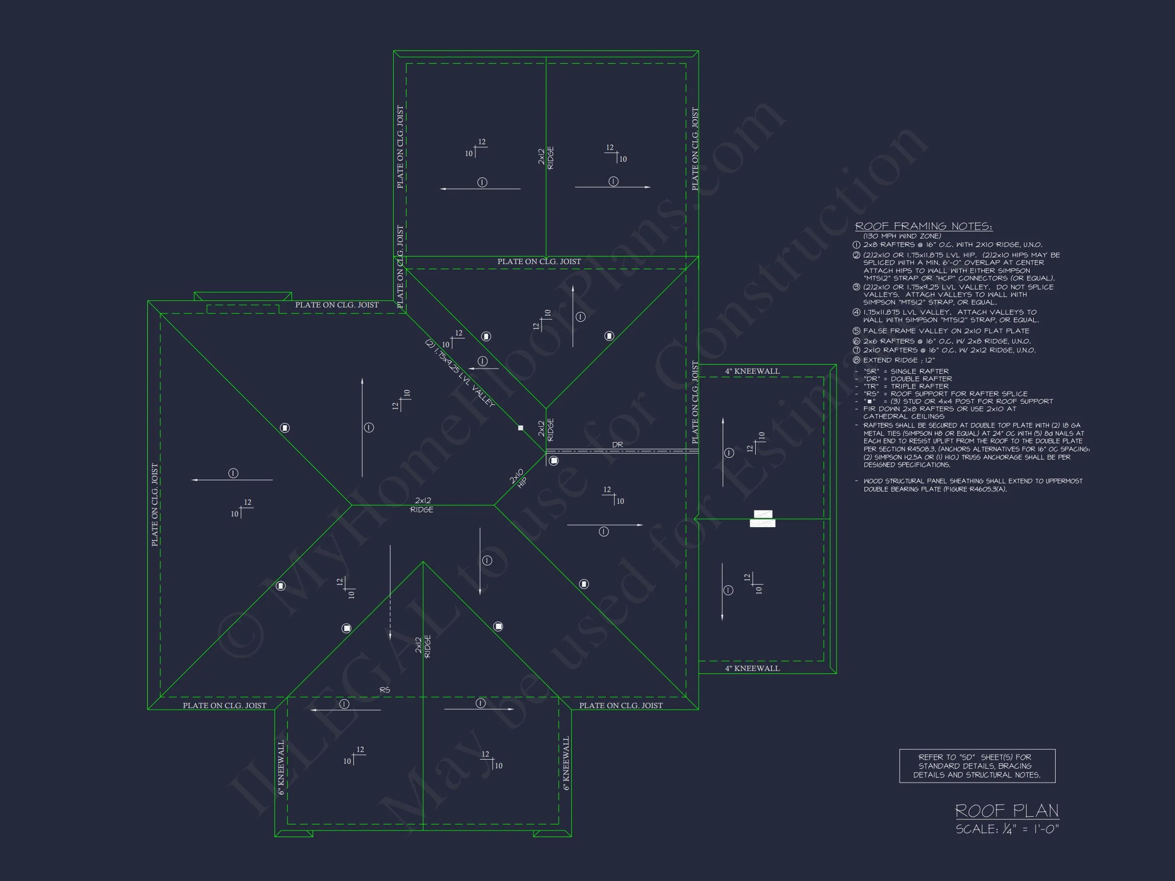 Modern Craftsman house Floor Plan with Detailed Blueprint Designs