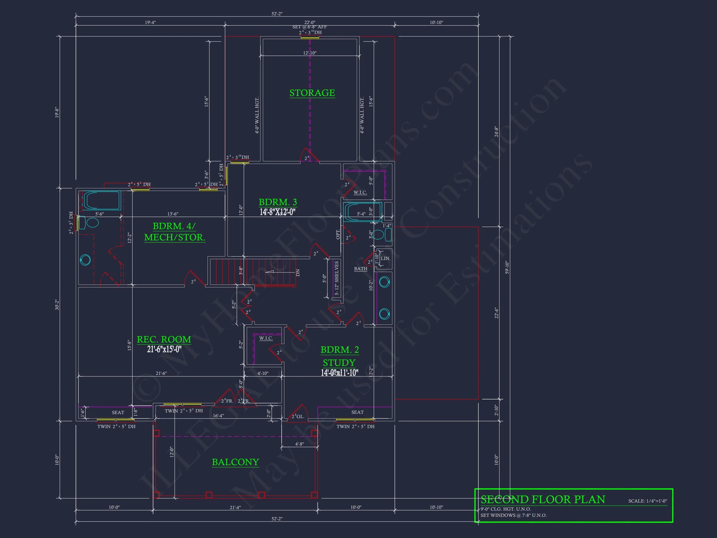 Modern Craftsman house Floor Plan with Detailed Blueprint Designs