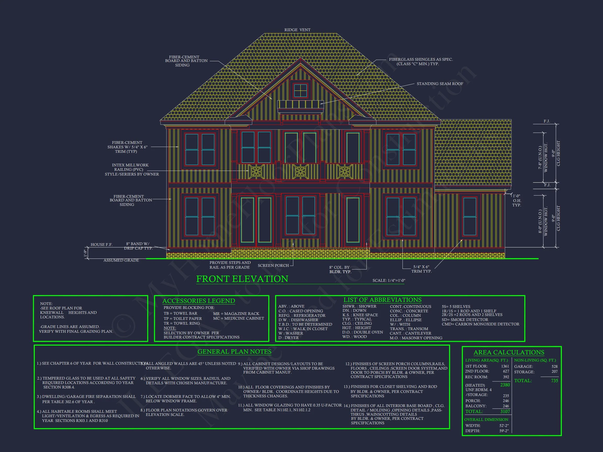 Modern Craftsman house Floor Plan with Detailed Blueprint Designs