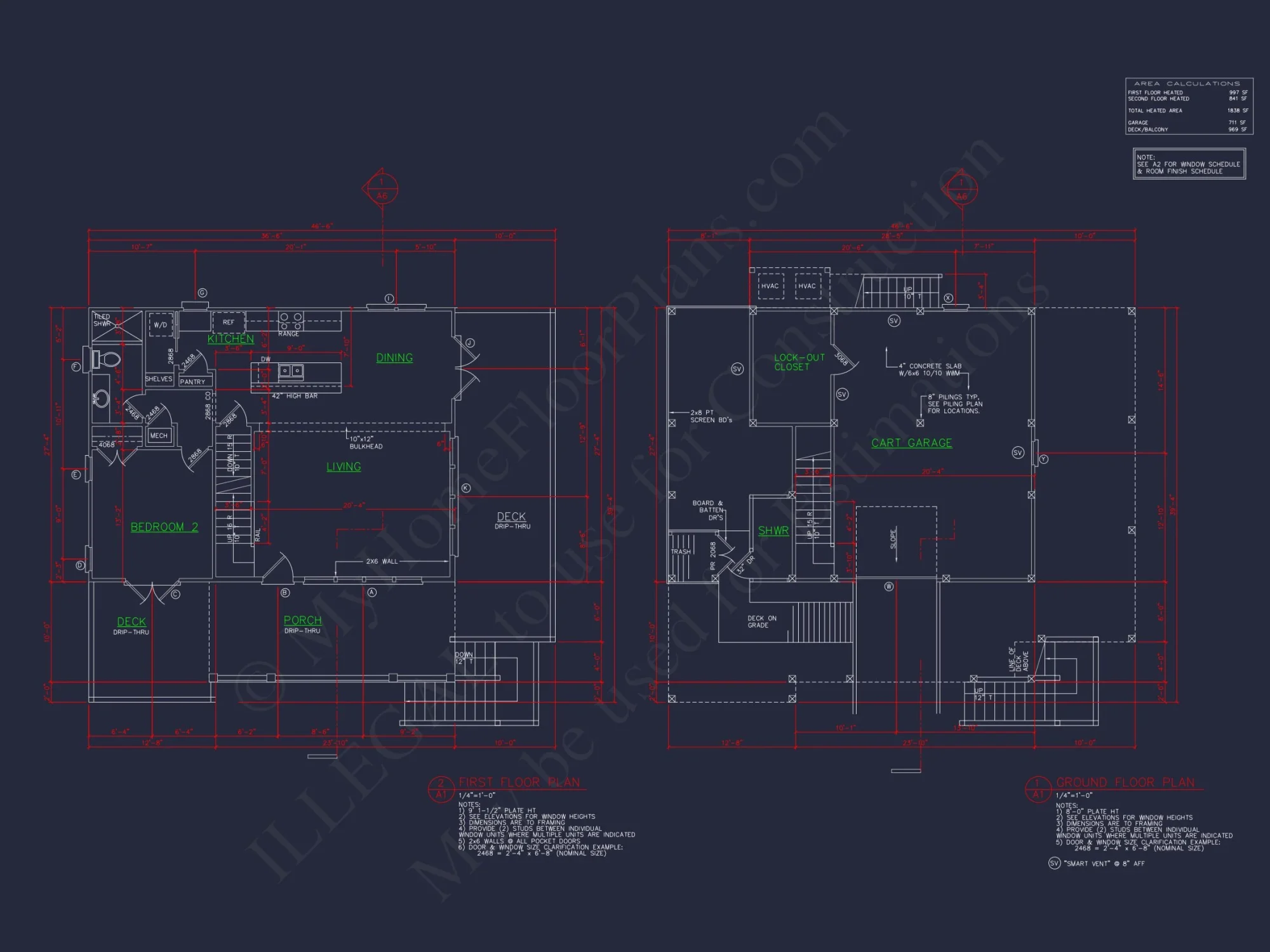 Craftsman Beach house Floor Plan with CAD and Designs