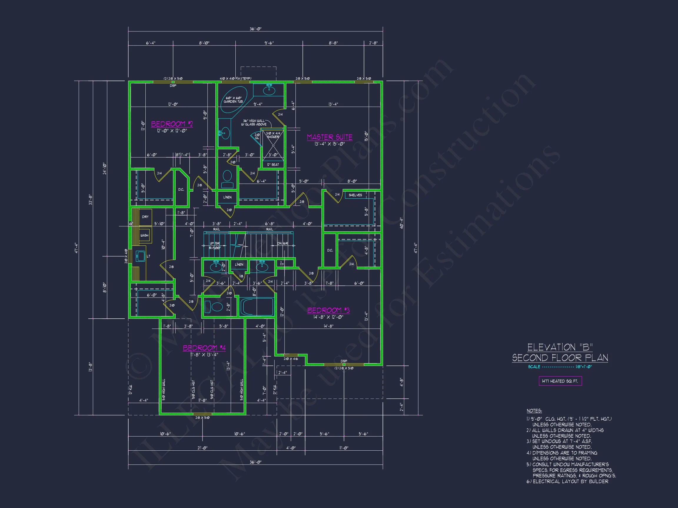 17-1135 HOUSE PLAN - Modern House Plan with Upstairs Bedrooms & Open Floor Design 9 Modern house Plan with Upstairs Bedrooms & Open Floor Design
