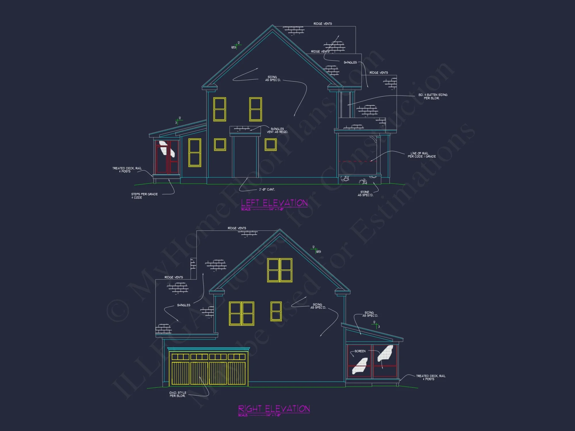 Modern Craftsman house Plan with 3 Floors and Detailed CAD Designs