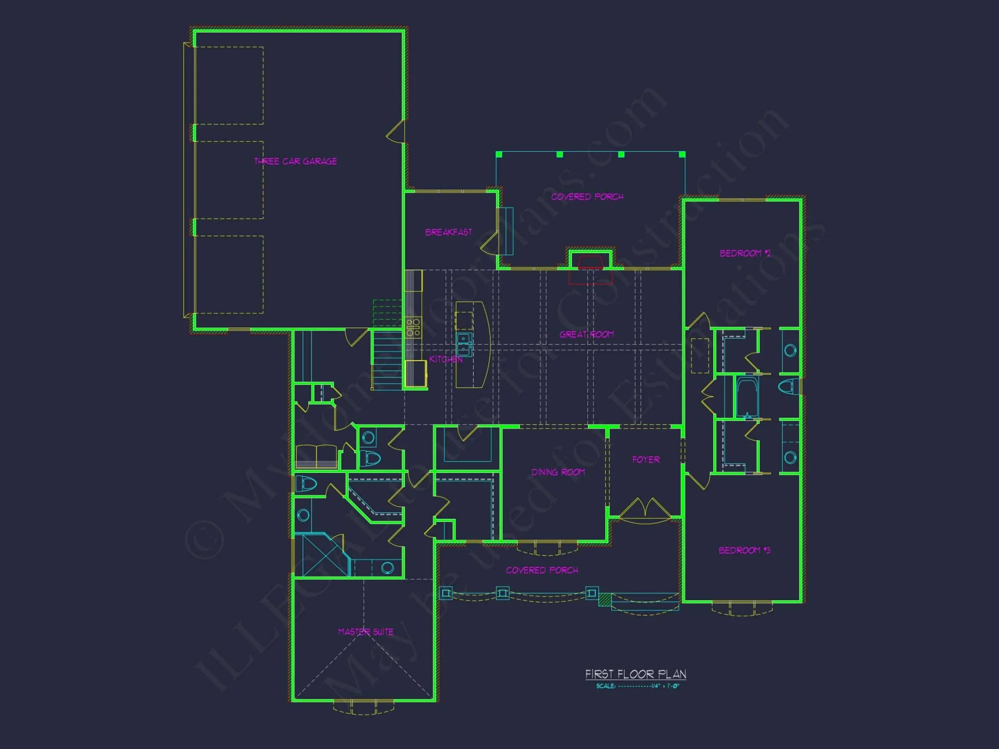 Traditional house Plan with Spacious Floor Design and CAD Blueprints