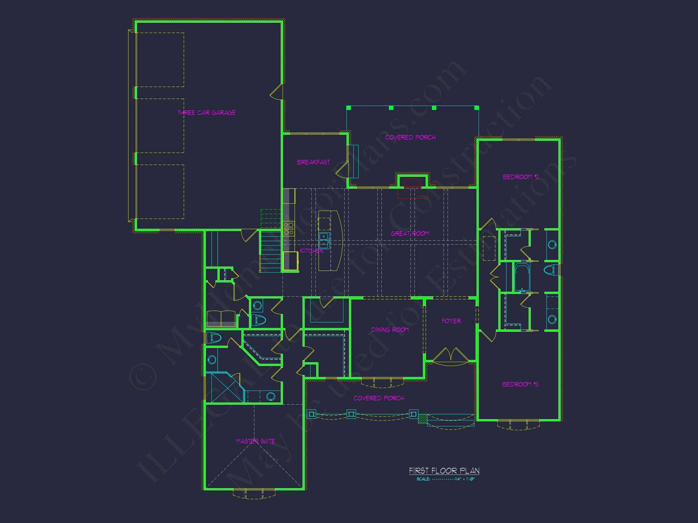 Traditional house Plan with Spacious Floor Design and CAD Blueprints