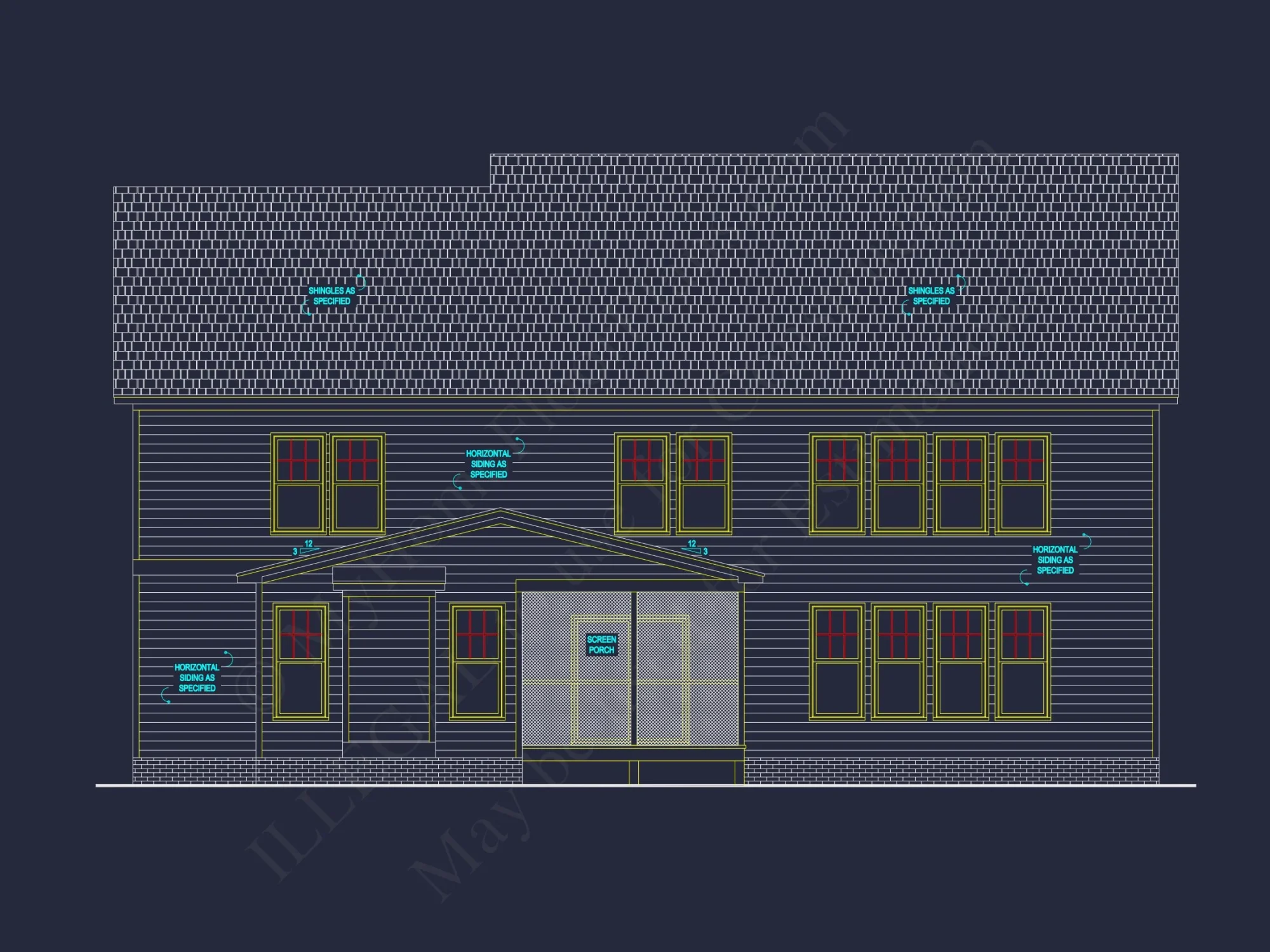 Beautiful house Plan with Detailed CAD Floor Plan and Designs