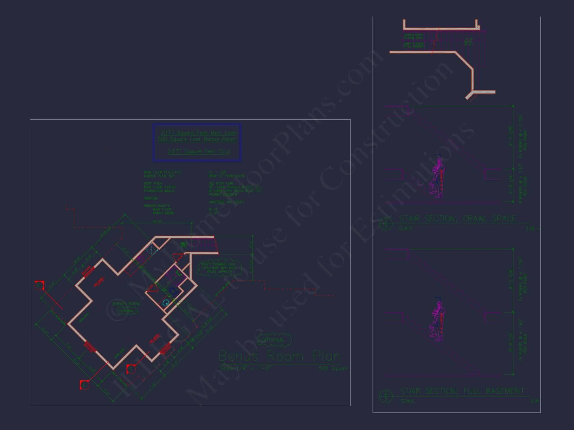 Craftsman house Plan with Bonus Room and 1.5 Story Design