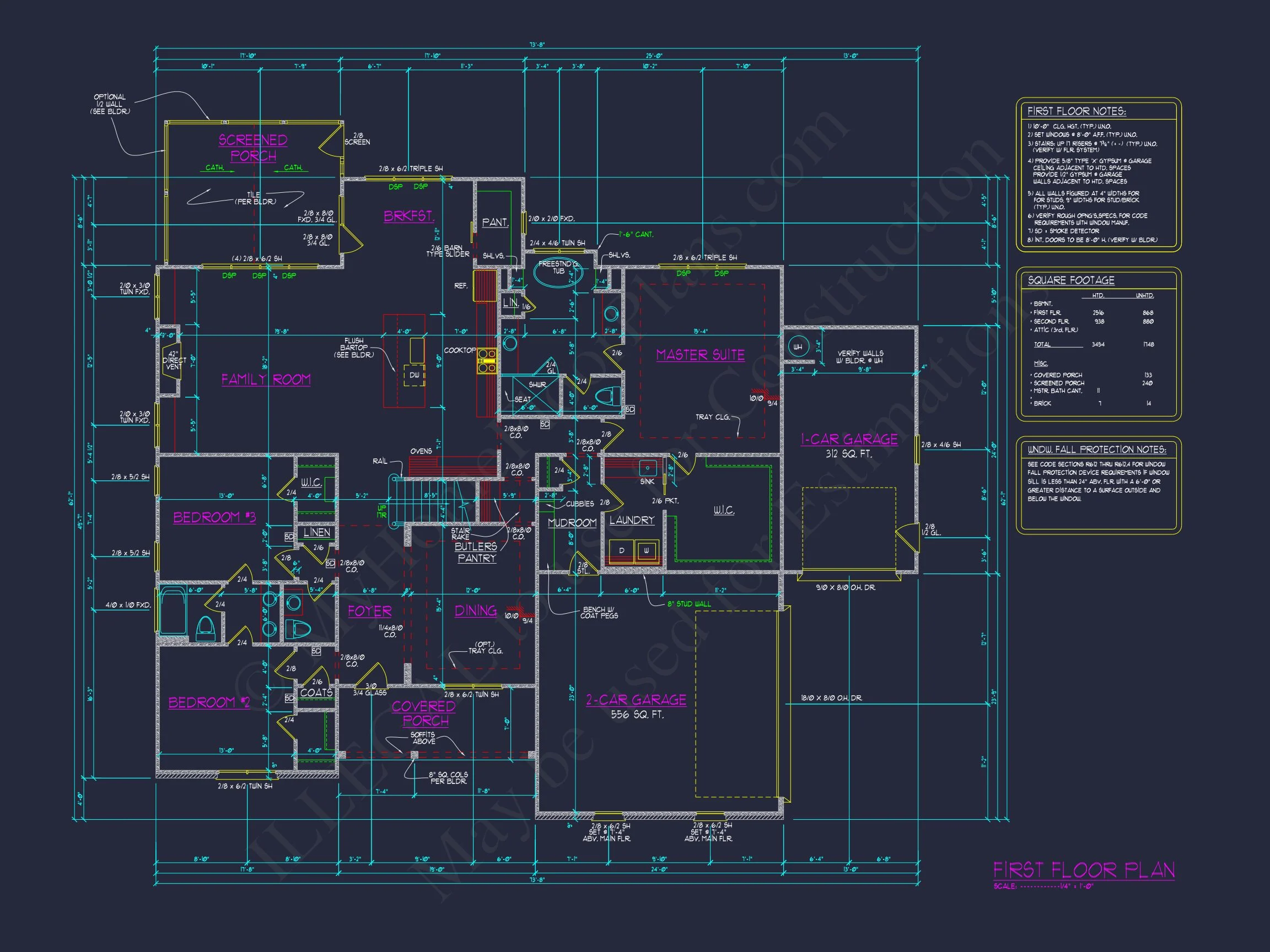 Craftsman house Plan with Modern Floor Designs & CAD Blueprints