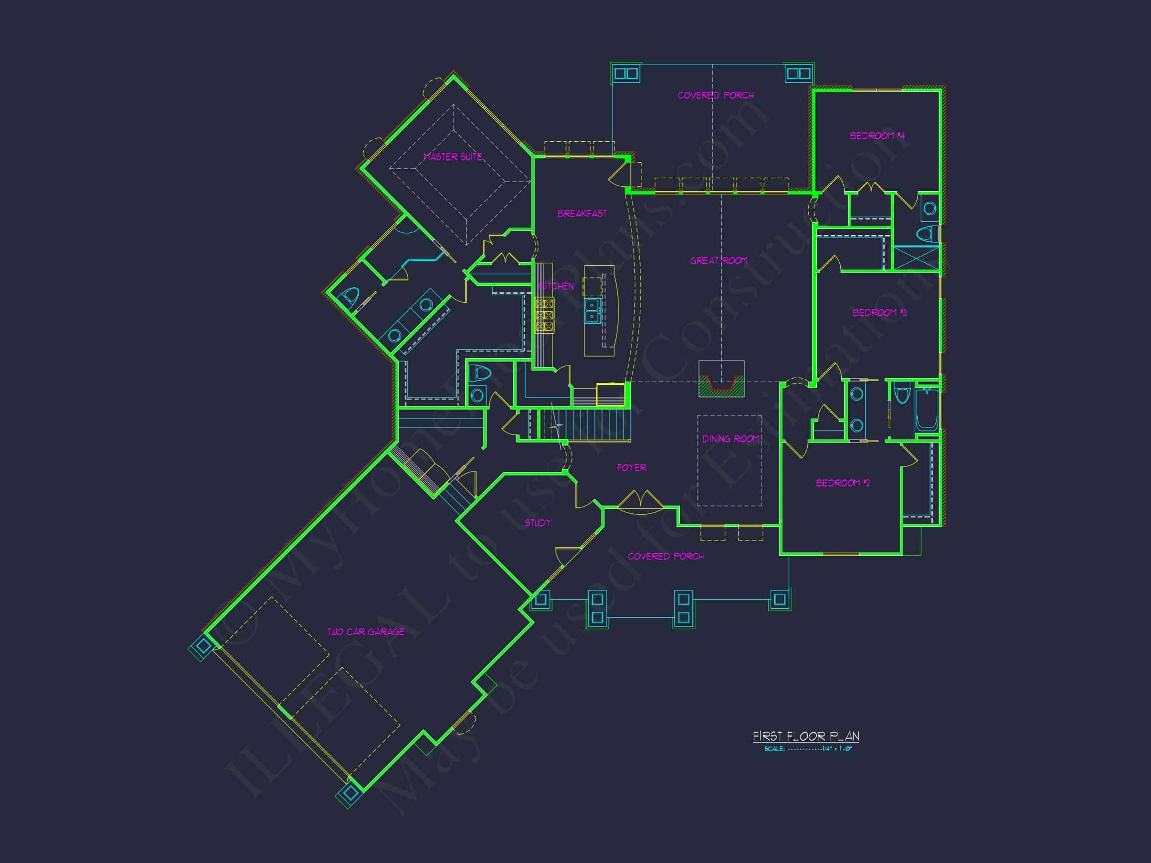 Beautiful Craftsman house Plan with Detailed Floor Designs