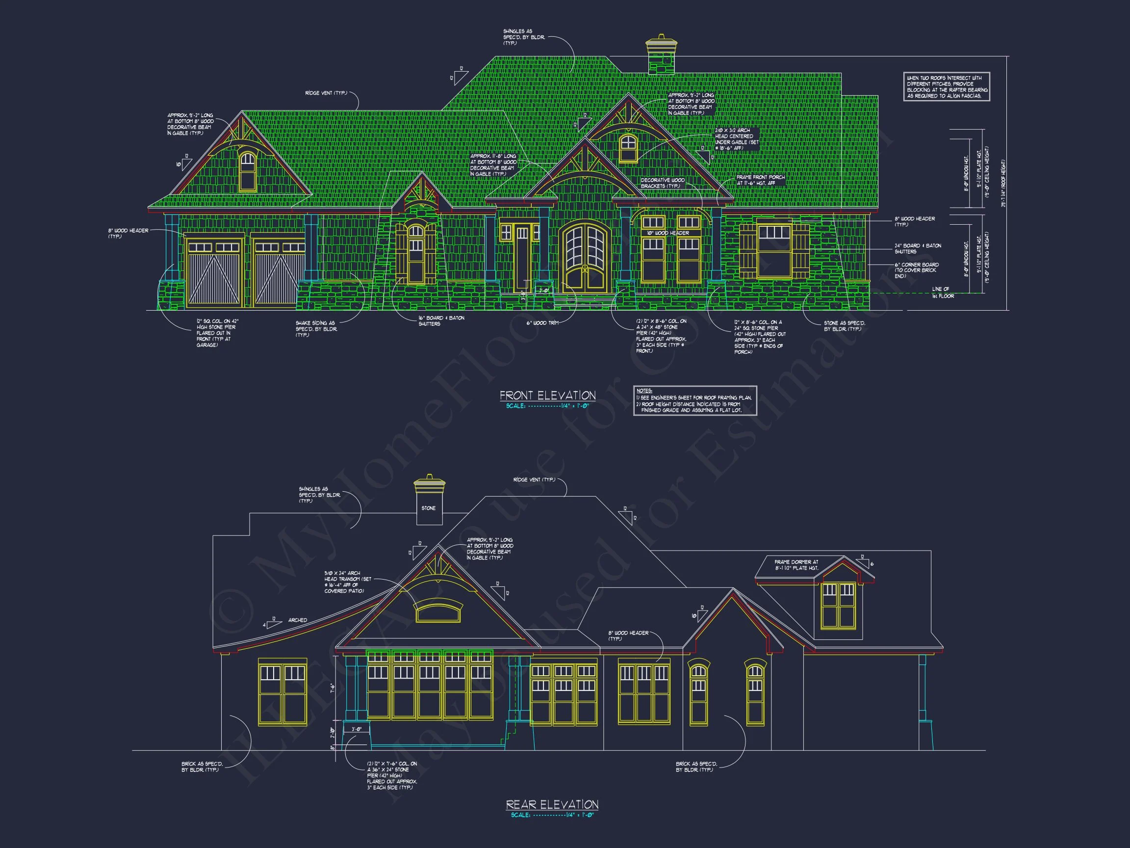Beautiful Craftsman house Plan with Detailed Floor Designs
