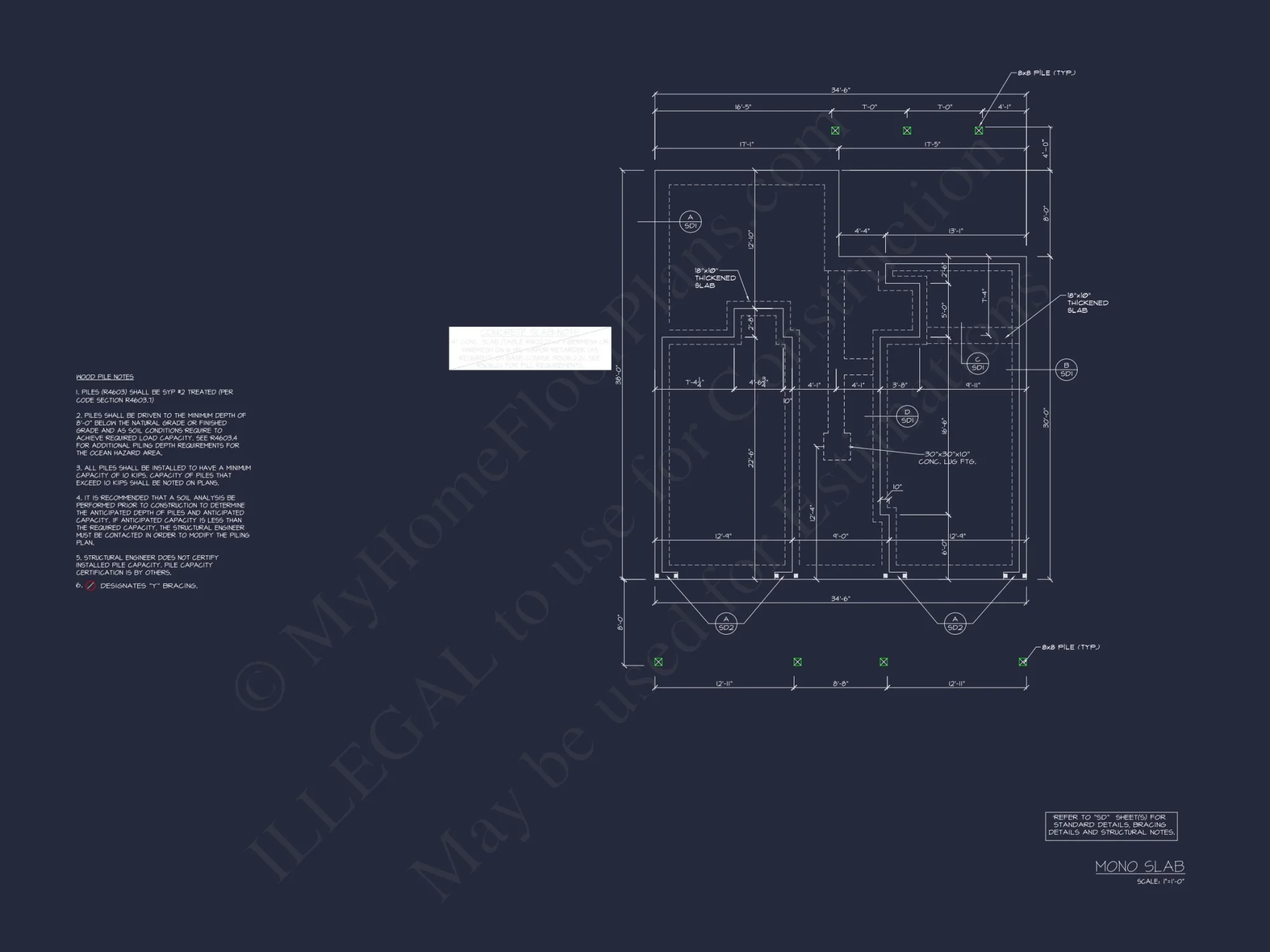 Beach house Floor Plan: 2-Story CAD Designs with 4 Bedrooms