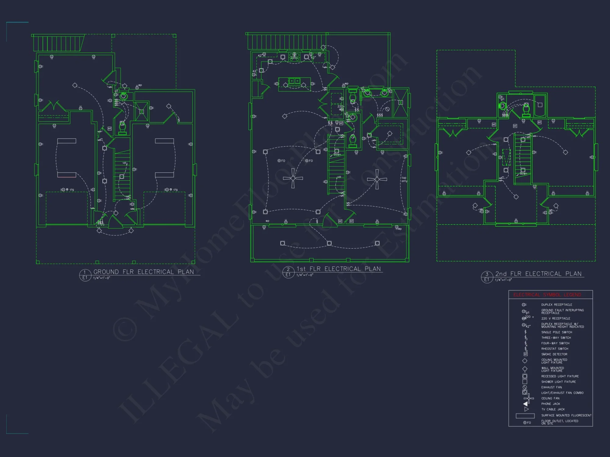Beach house Floor Plan: 2-Story CAD Designs with 4 Bedrooms