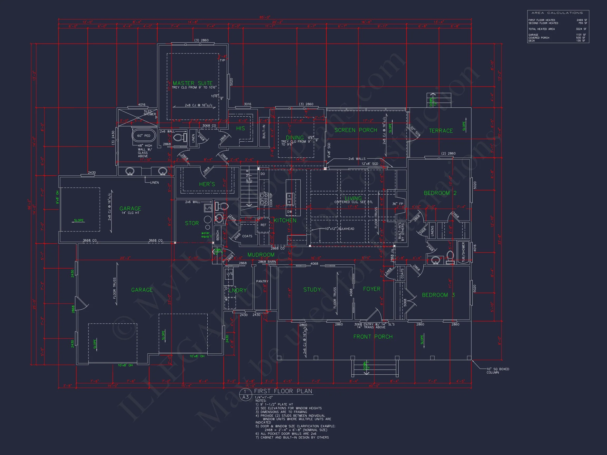 Spacious house Plan with 2 Floors, 4 Beds & Craftman Style