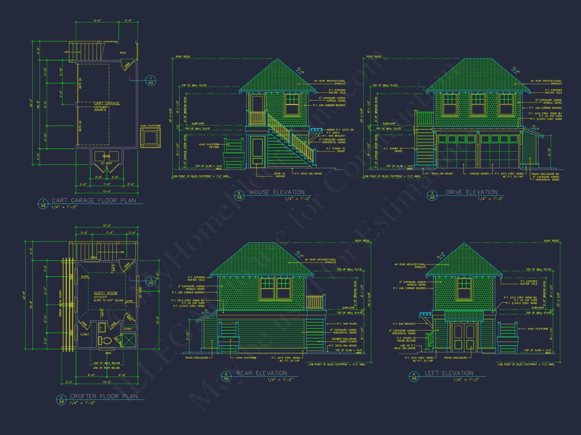 Charming Beach house Plan: Architectural Floor Designs in CAD
