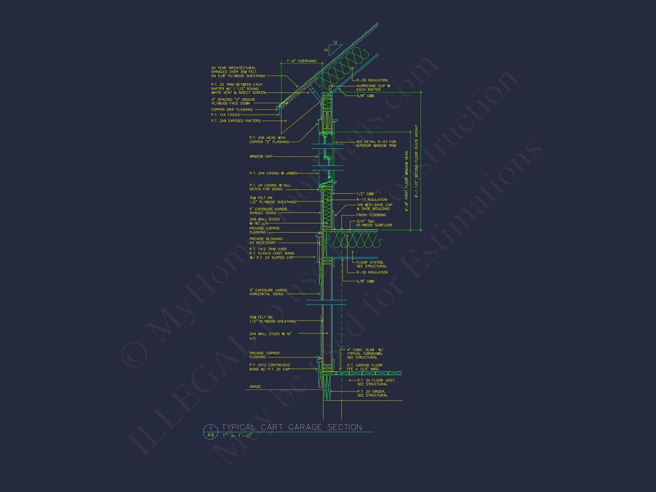 17-1008 HOUSE PLAN - Charming Beach House Plan: Architectural Floor Designs in CAD 8 Charming Beach house Plan: Architectural Floor Designs in CAD
