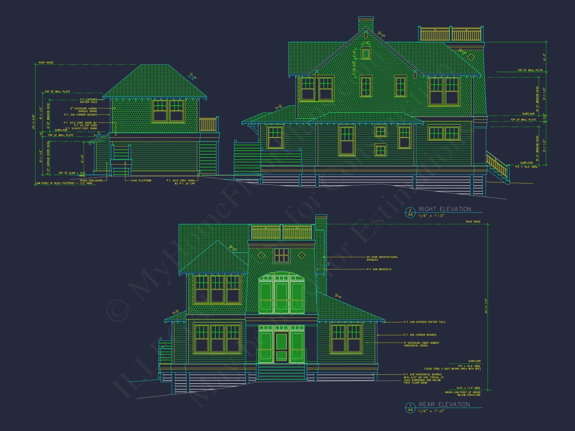 Charming Beach house Plan: Architectural Floor Designs in CAD