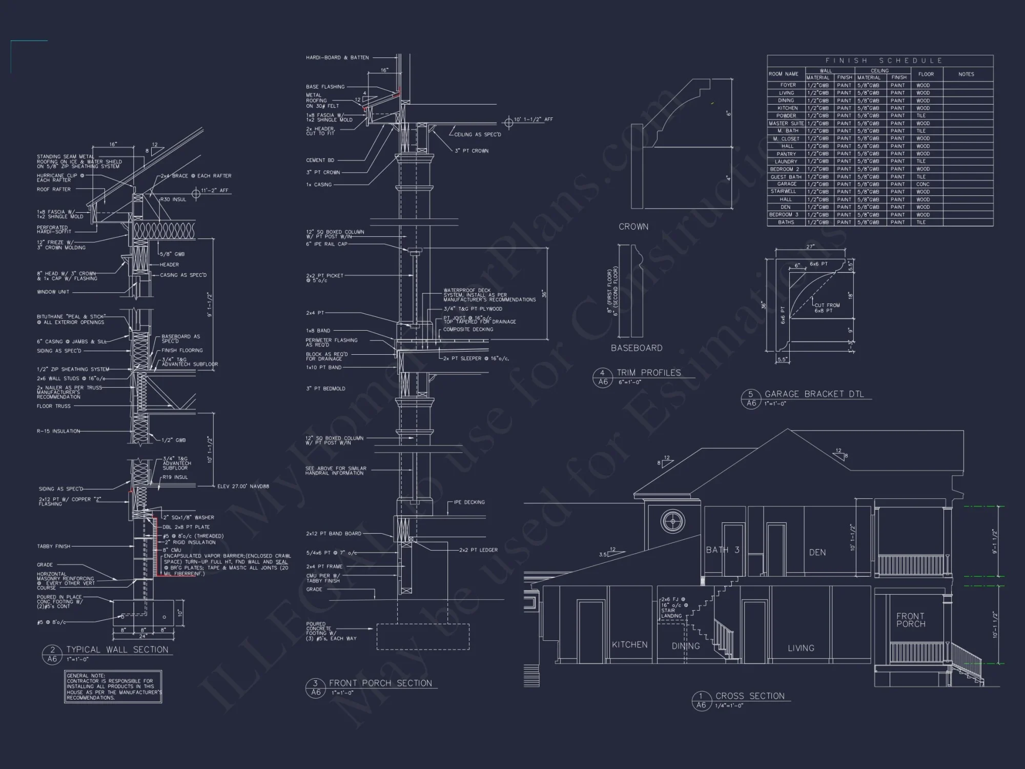 Elegant house Plan with 2 Story Floors, CAD Designs & Blueprints