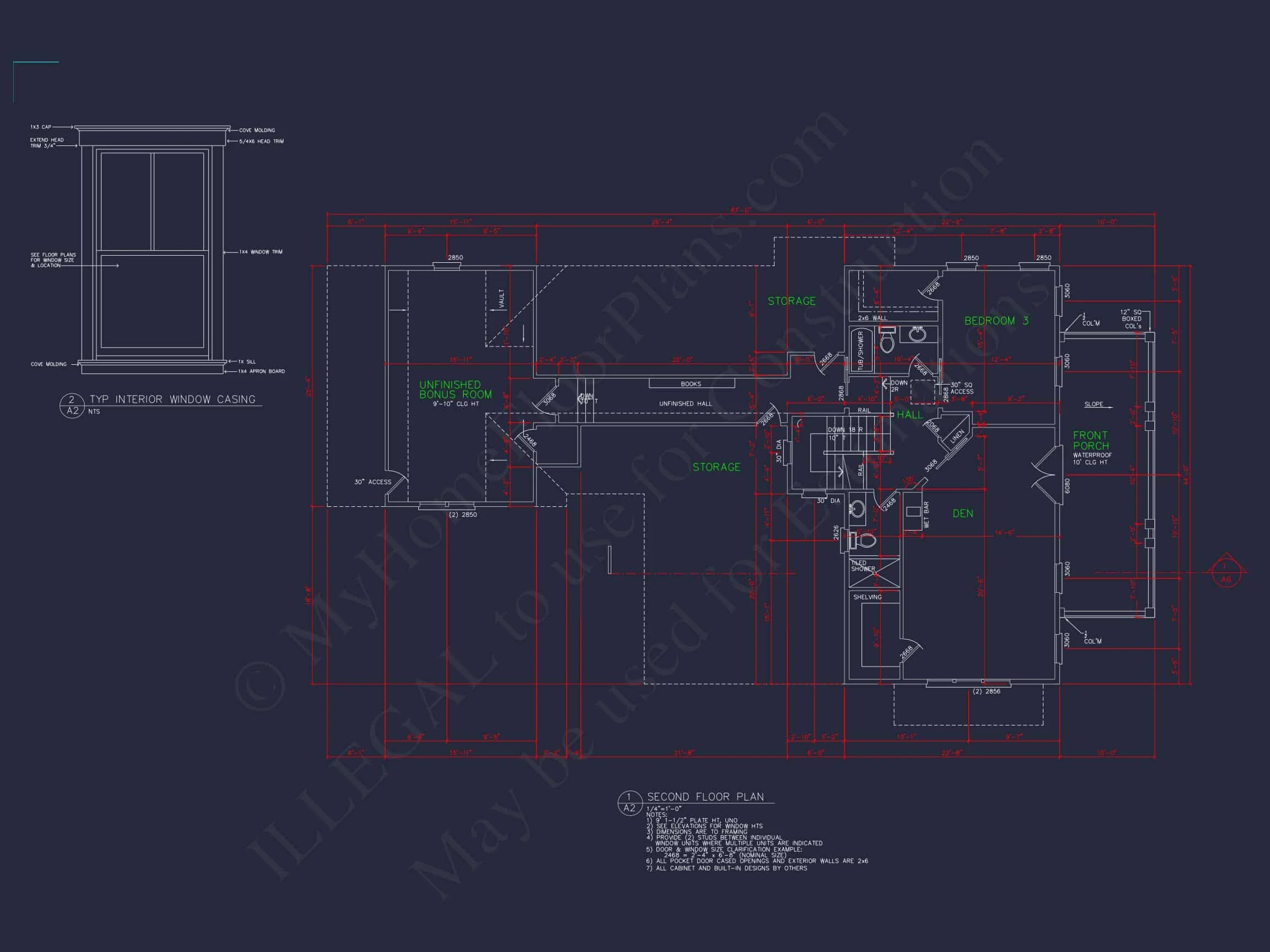 Elegant house Plan with 2 Story Floors, CAD Designs & Blueprints
