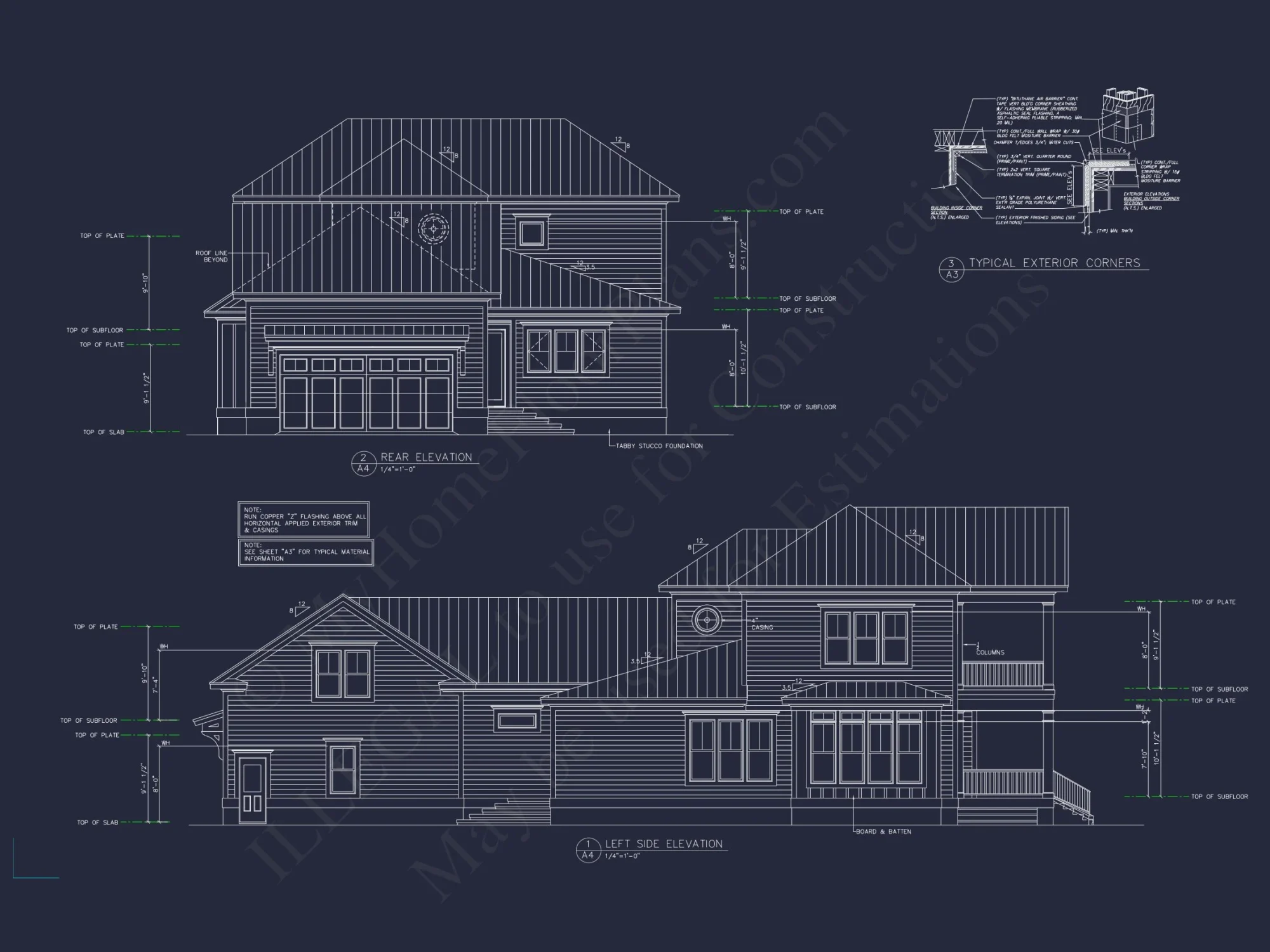 Elegant house Plan with 2 Story Floors, CAD Designs & Blueprints