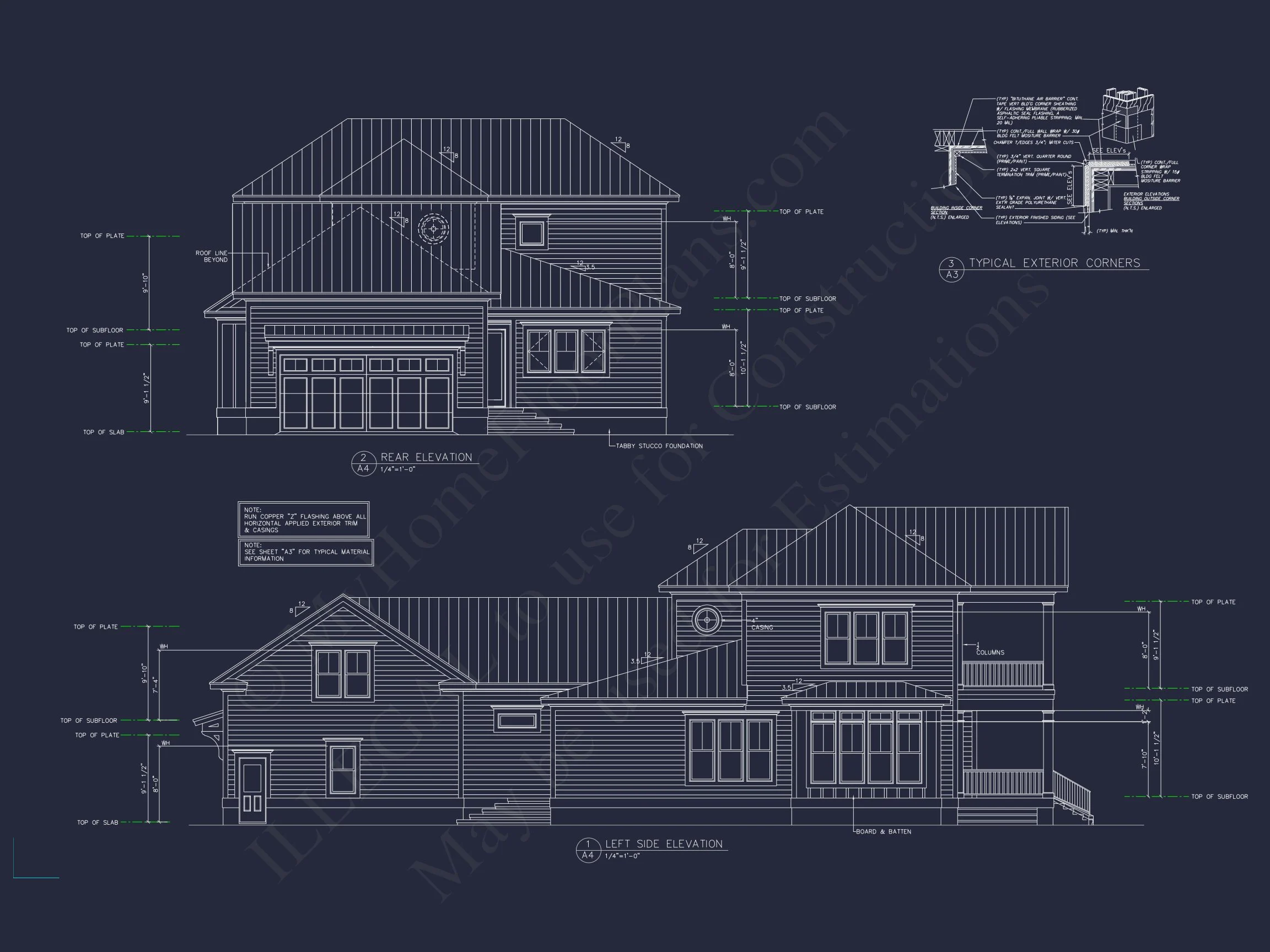 Elegant house Plan with 2 Story Floors, CAD Designs & Blueprints