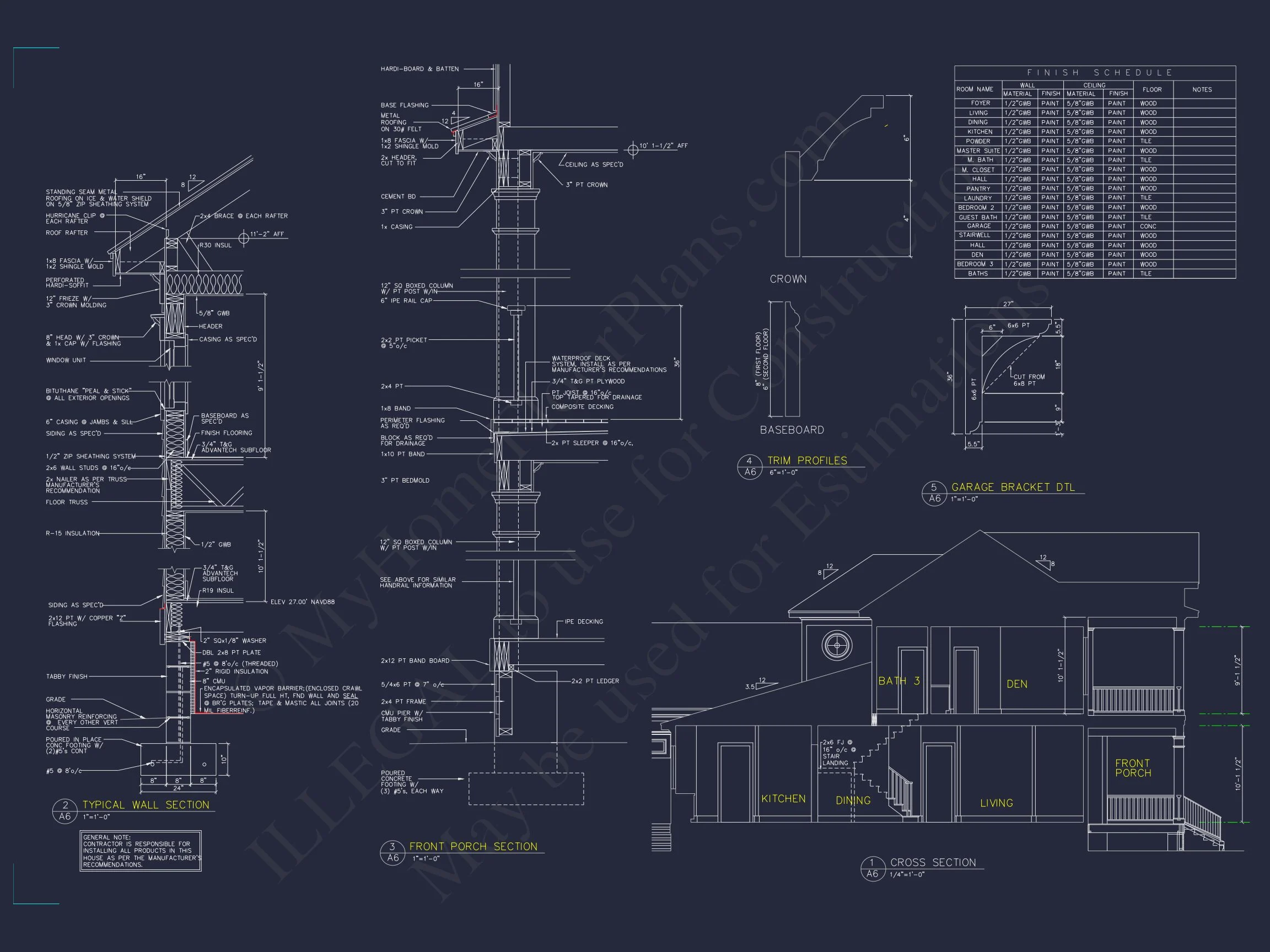 Bright Beach house Plan with Detailed Blueprint Design
