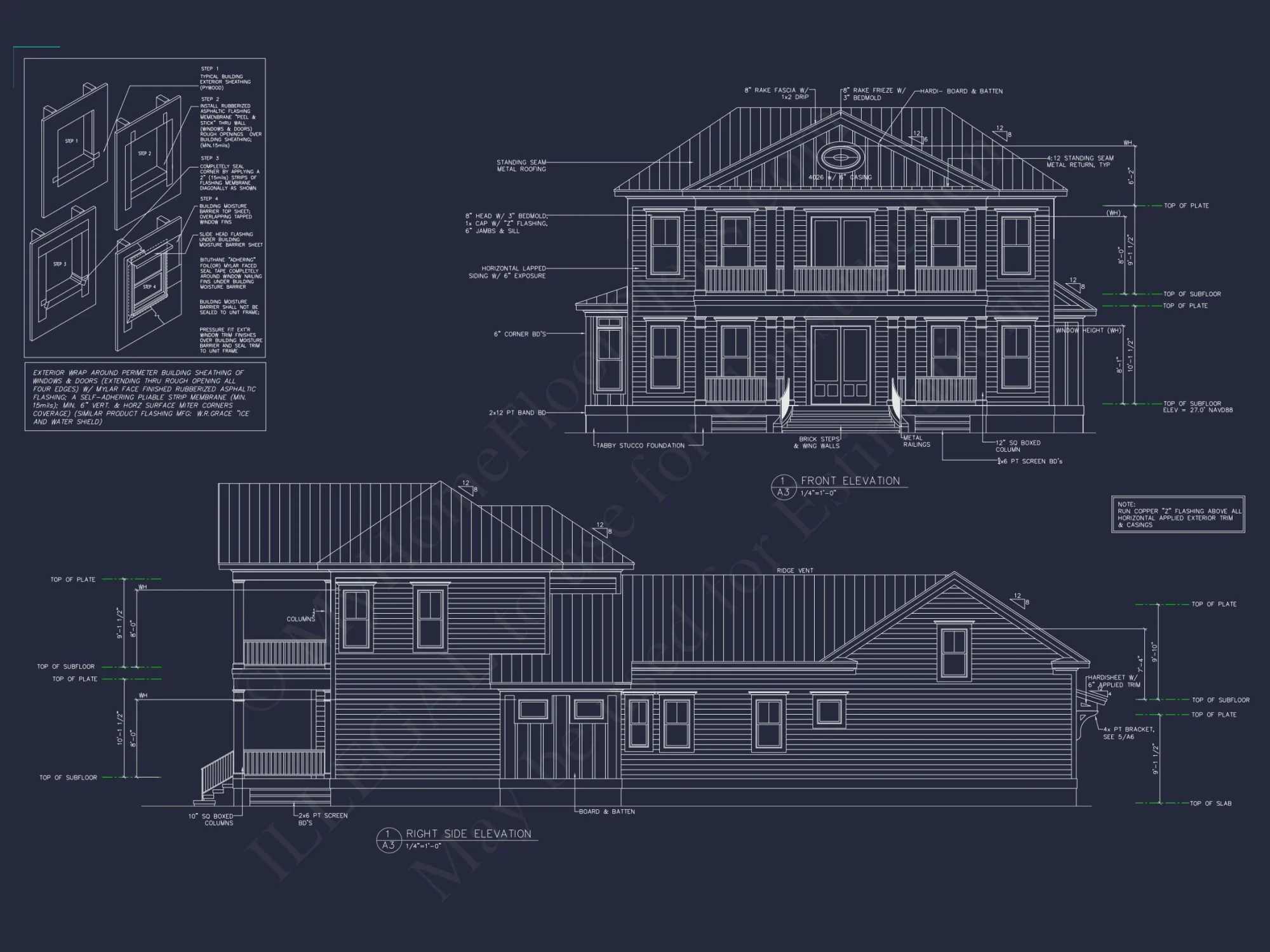 Bright Beach house Plan with Detailed Blueprint Design
