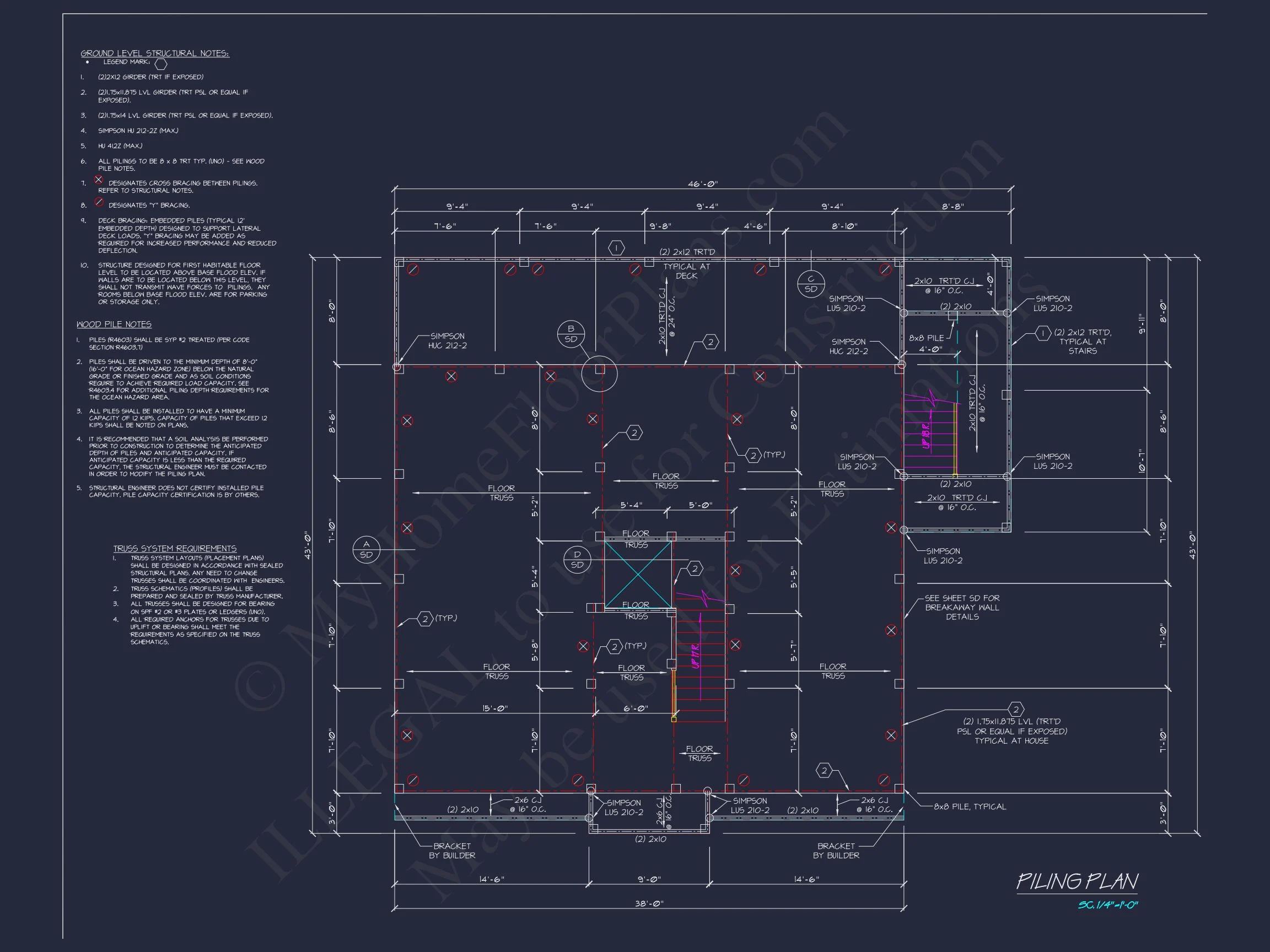Beautiful 3-Story Coastal house Plan with CAD Blueprints