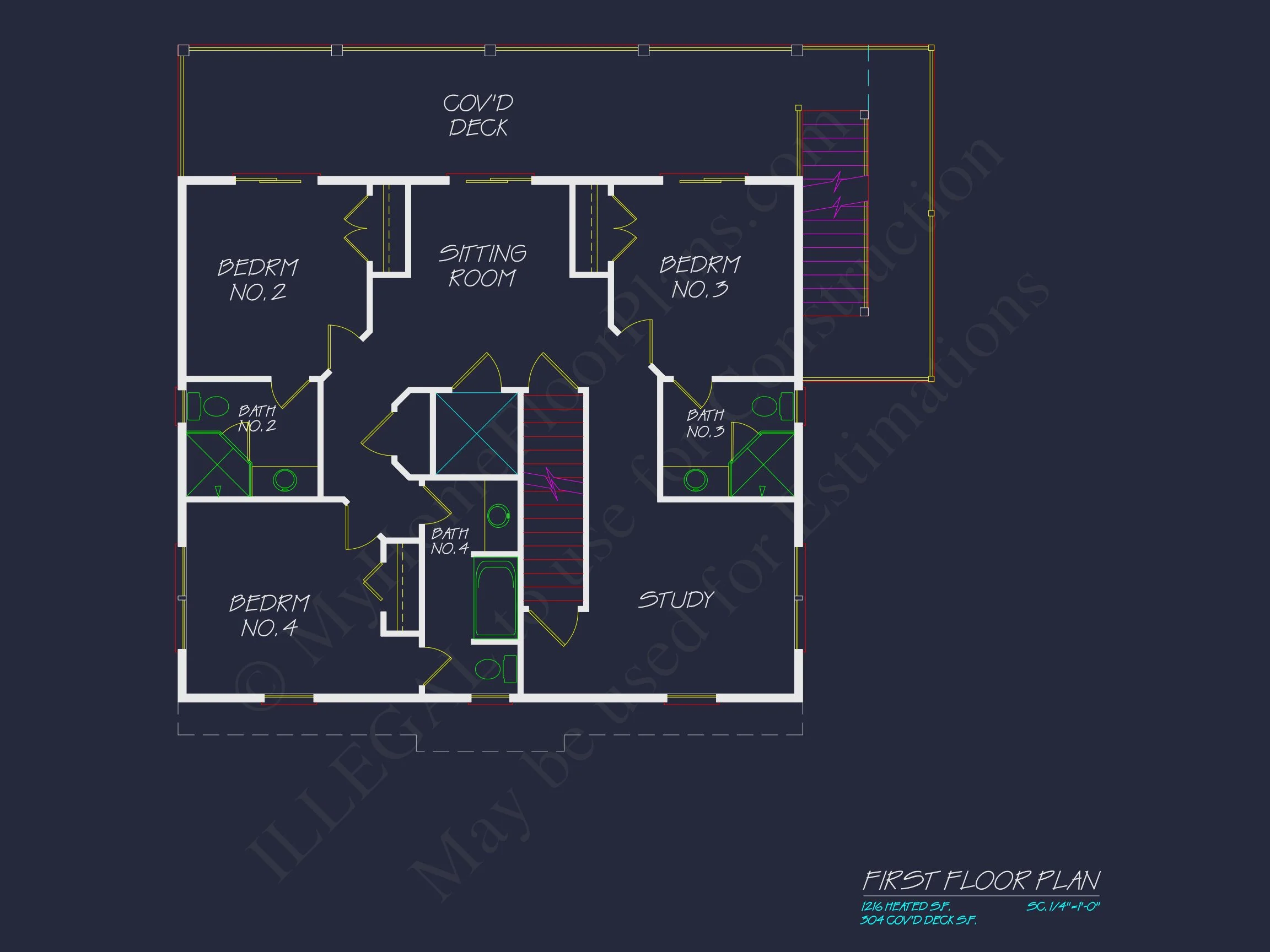 Beautiful 3-Story Coastal house Plan with CAD Blueprints