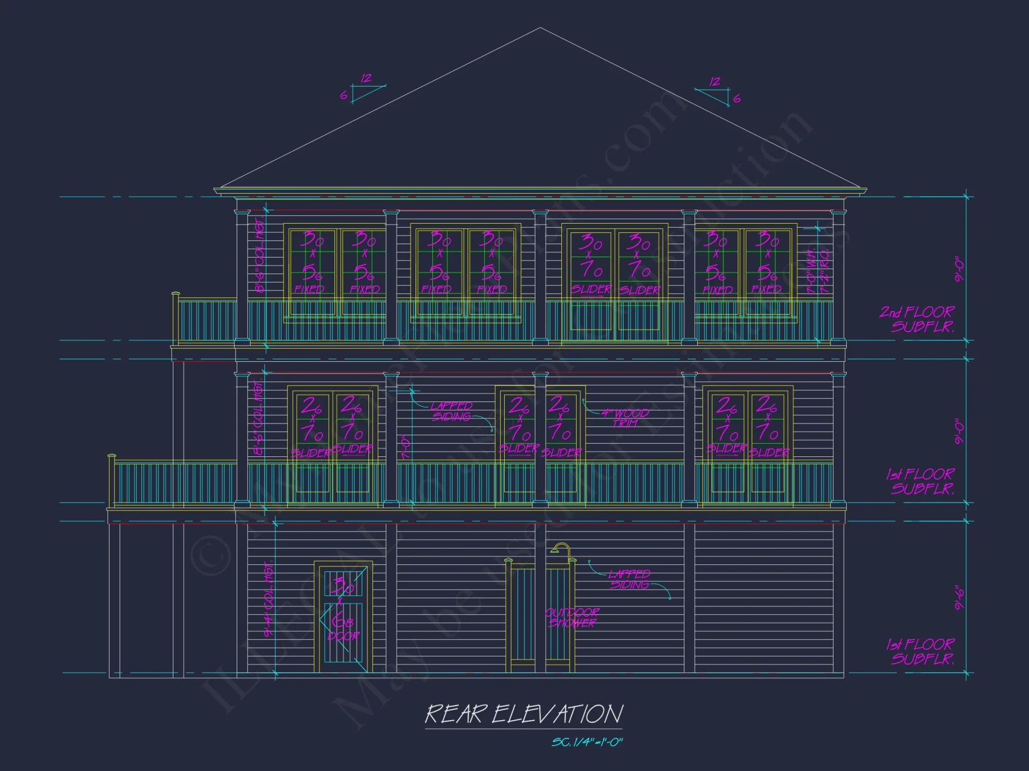 Beautiful 3-Story Coastal house Plan with CAD Blueprints