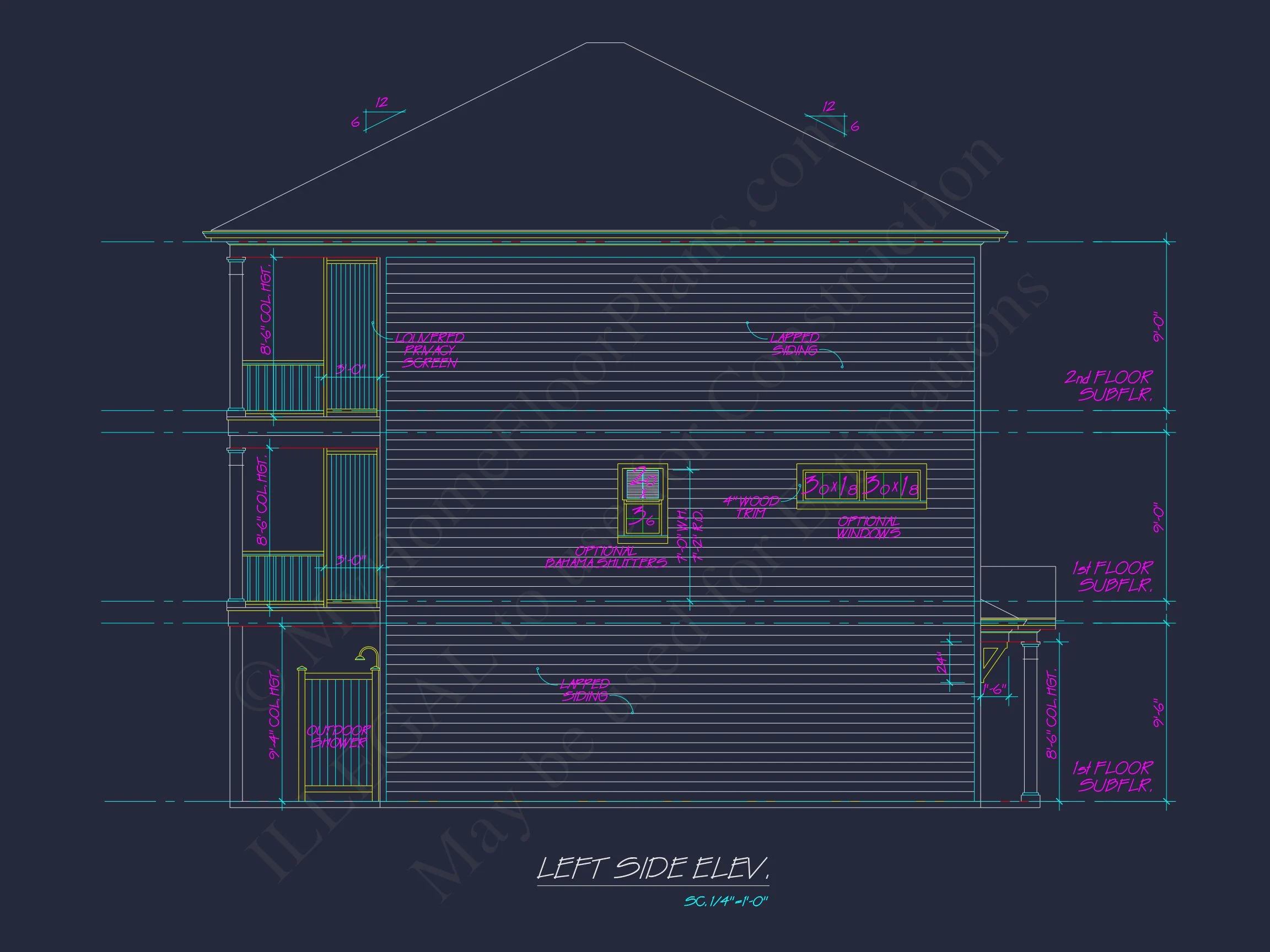 Beautiful 3-Story Coastal house Plan with CAD Blueprints