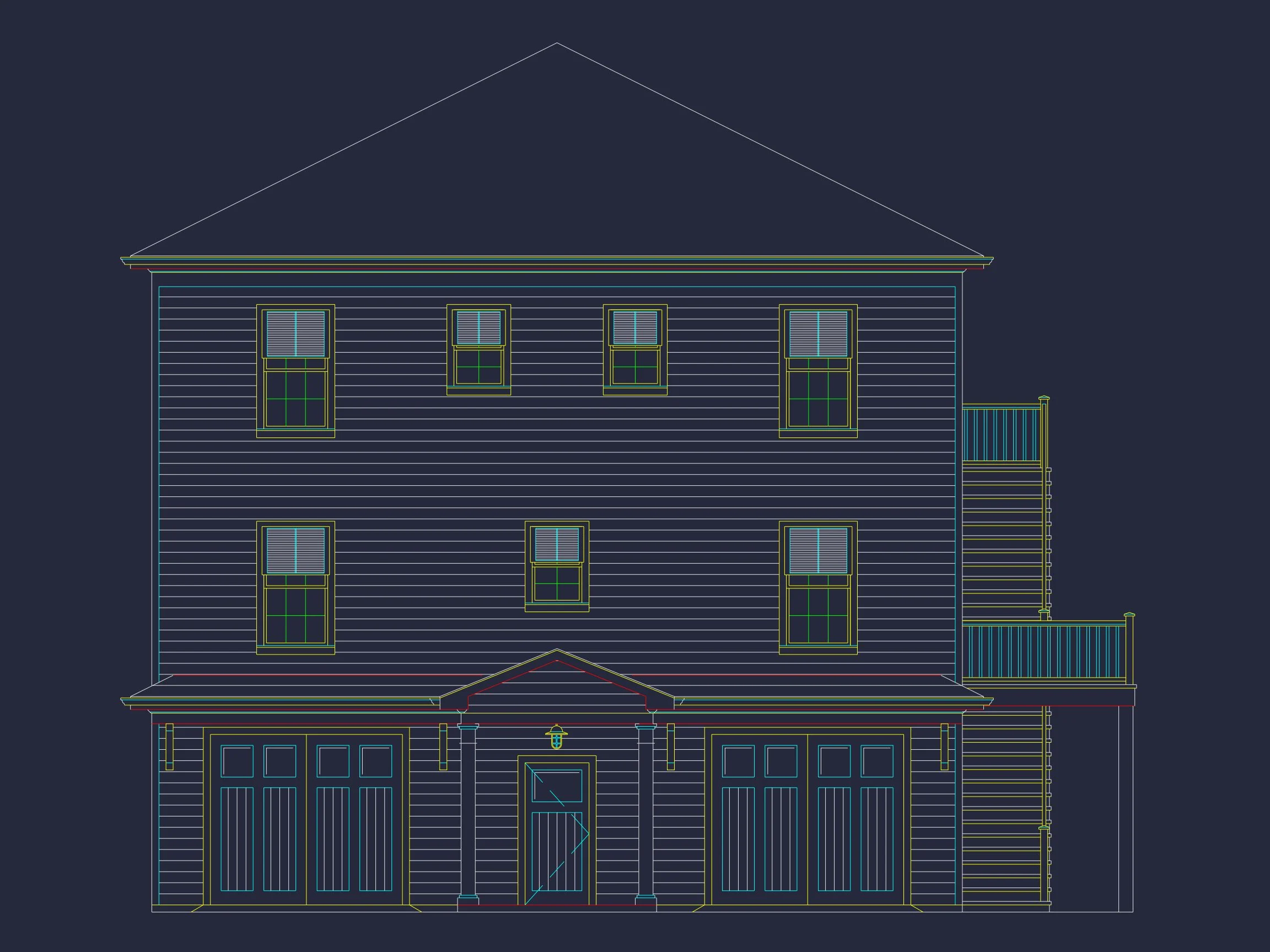 Beautiful 3-Story Coastal house Plan with CAD Blueprints