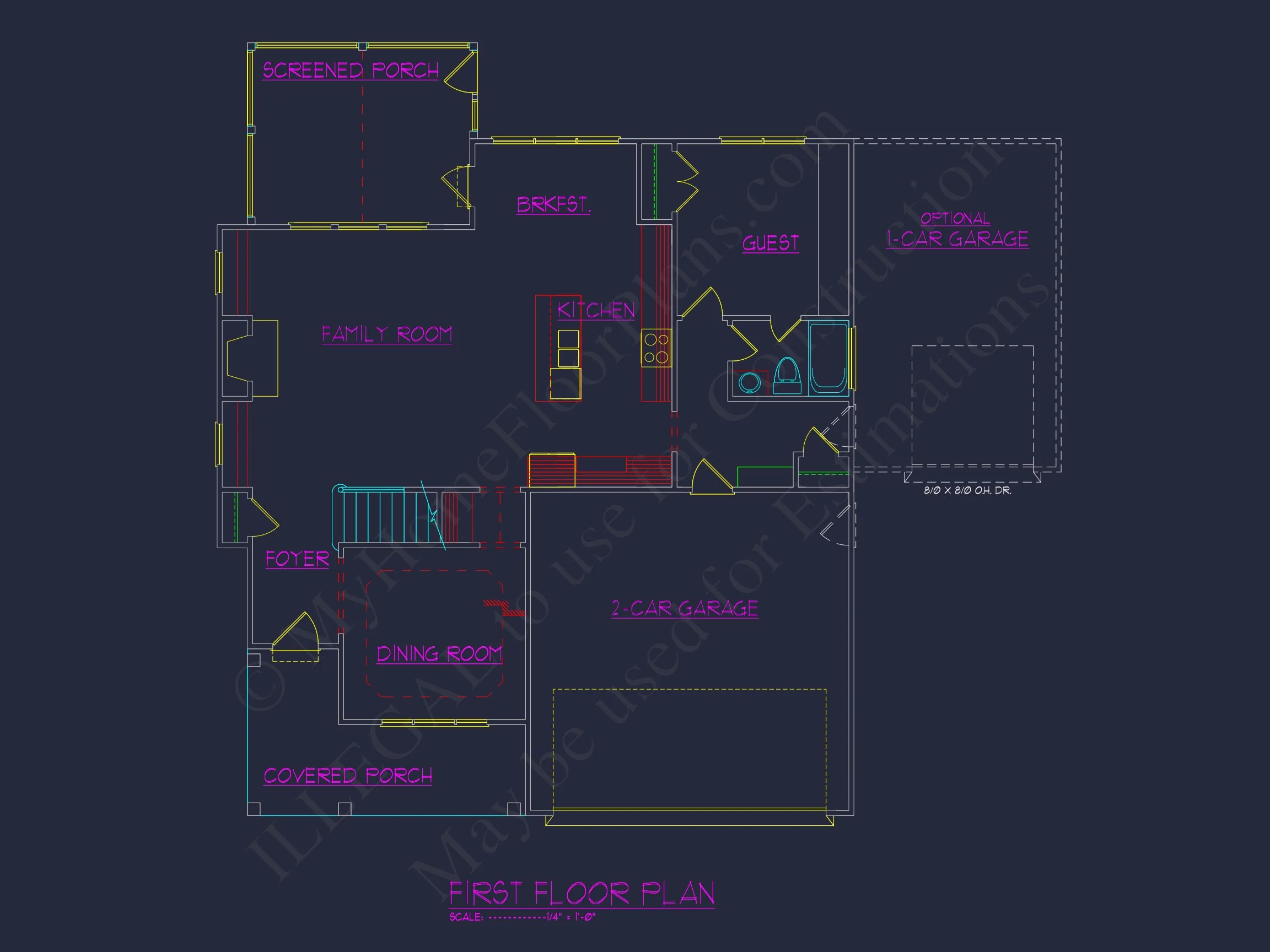 Craftsman house Plan with Open Floor Plan and 2-Car Garage