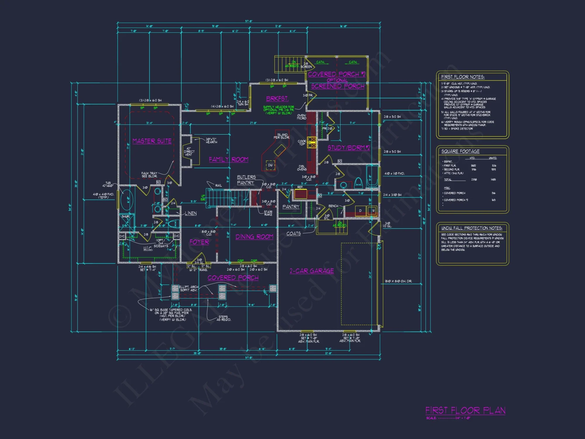 Charming Craftsman house Plan with 2 Floors & CAD Blueprints