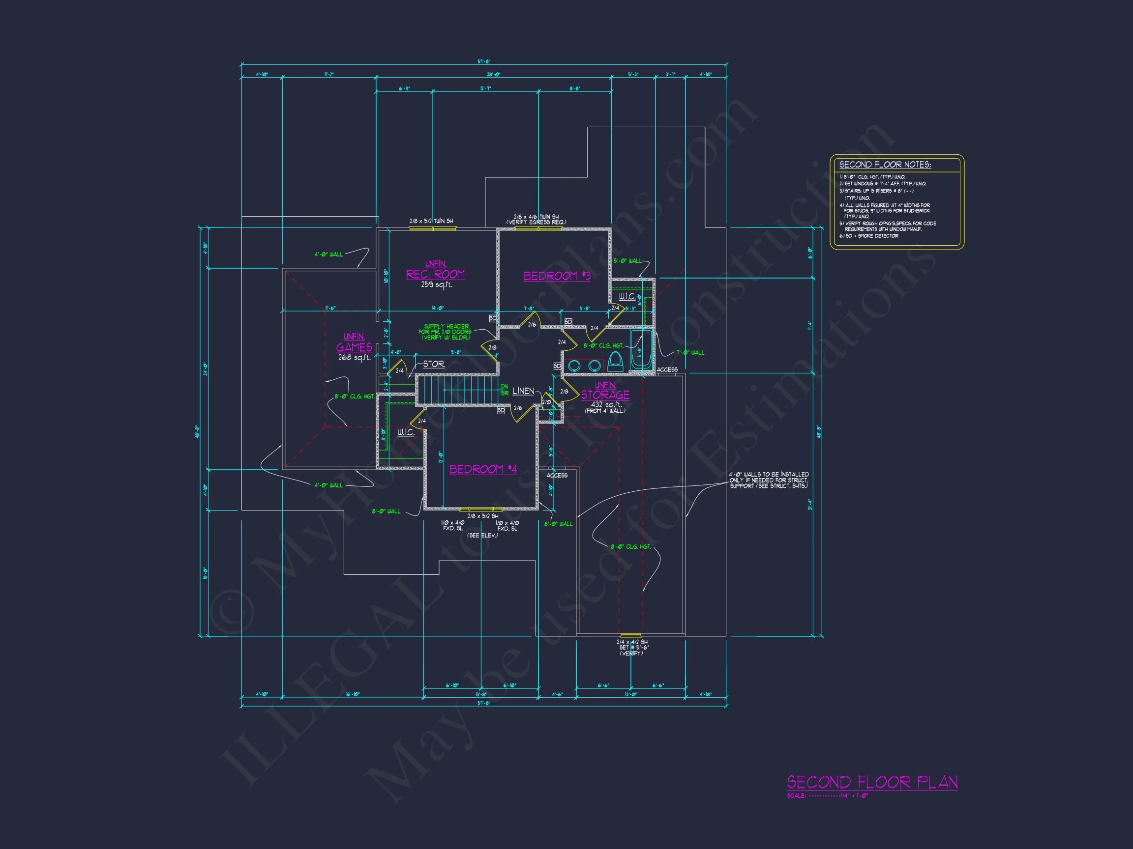 16-1713 HOUSE PLAN - Charming Craftsman House Plan with 2 Floors & CAD Blueprints 8 Charming Craftsman house Plan with 2 Floors & CAD Blueprints