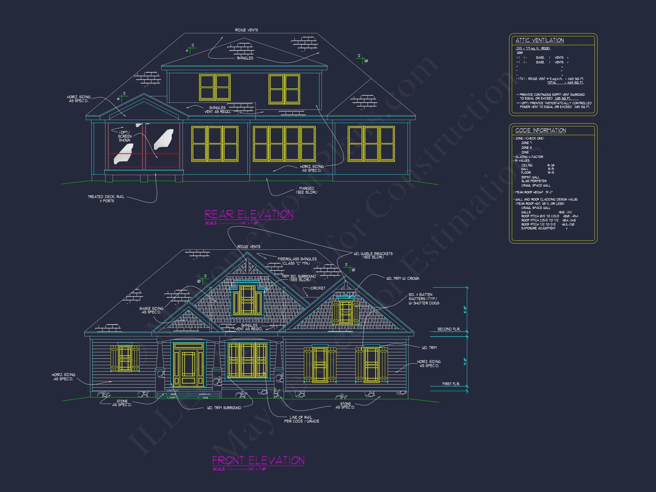 16-1713 HOUSE PLAN - Charming Craftsman House Plan with 2 Floors & CAD Blueprints 3 Charming Craftsman house Plan with 2 Floors & CAD Blueprints