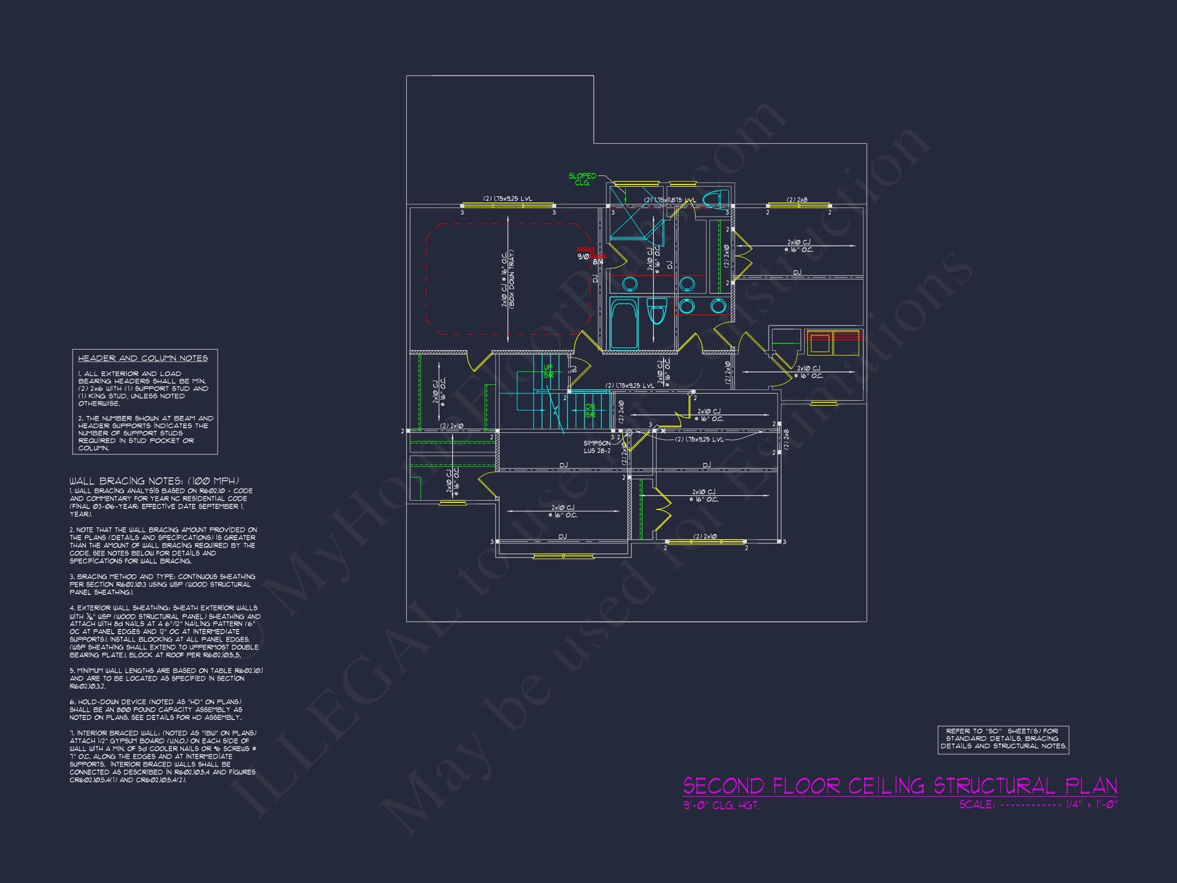 Custom Craftsman house Plan with 4 Beds and CAD Blueprint Designs