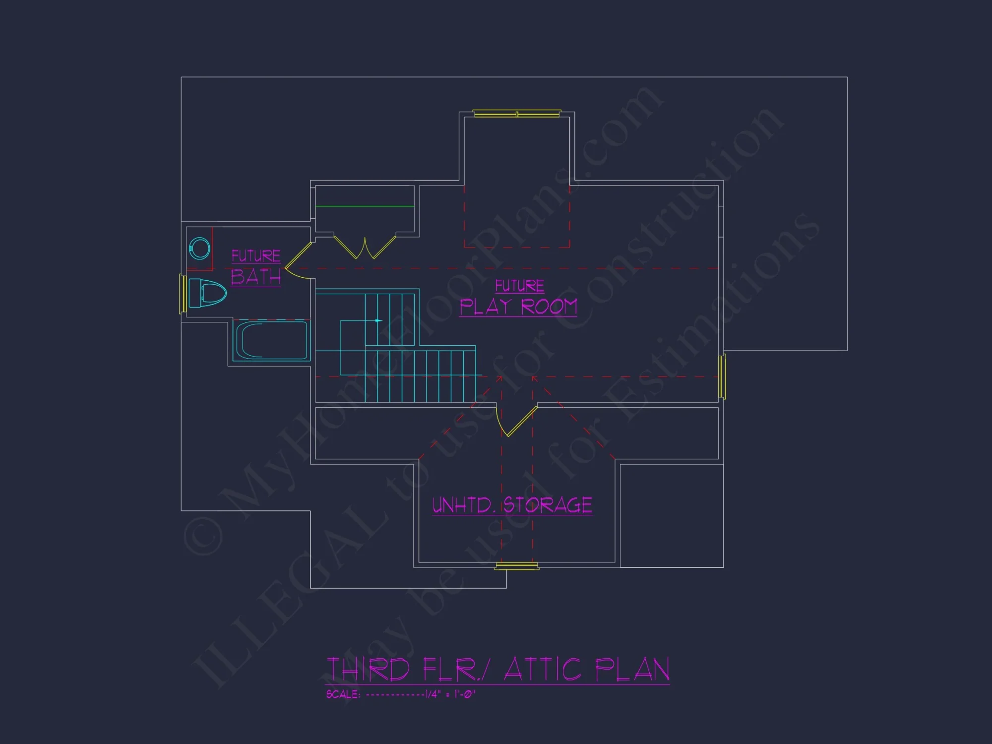 Custom Craftsman house Plan with 4 Beds and CAD Blueprint Designs