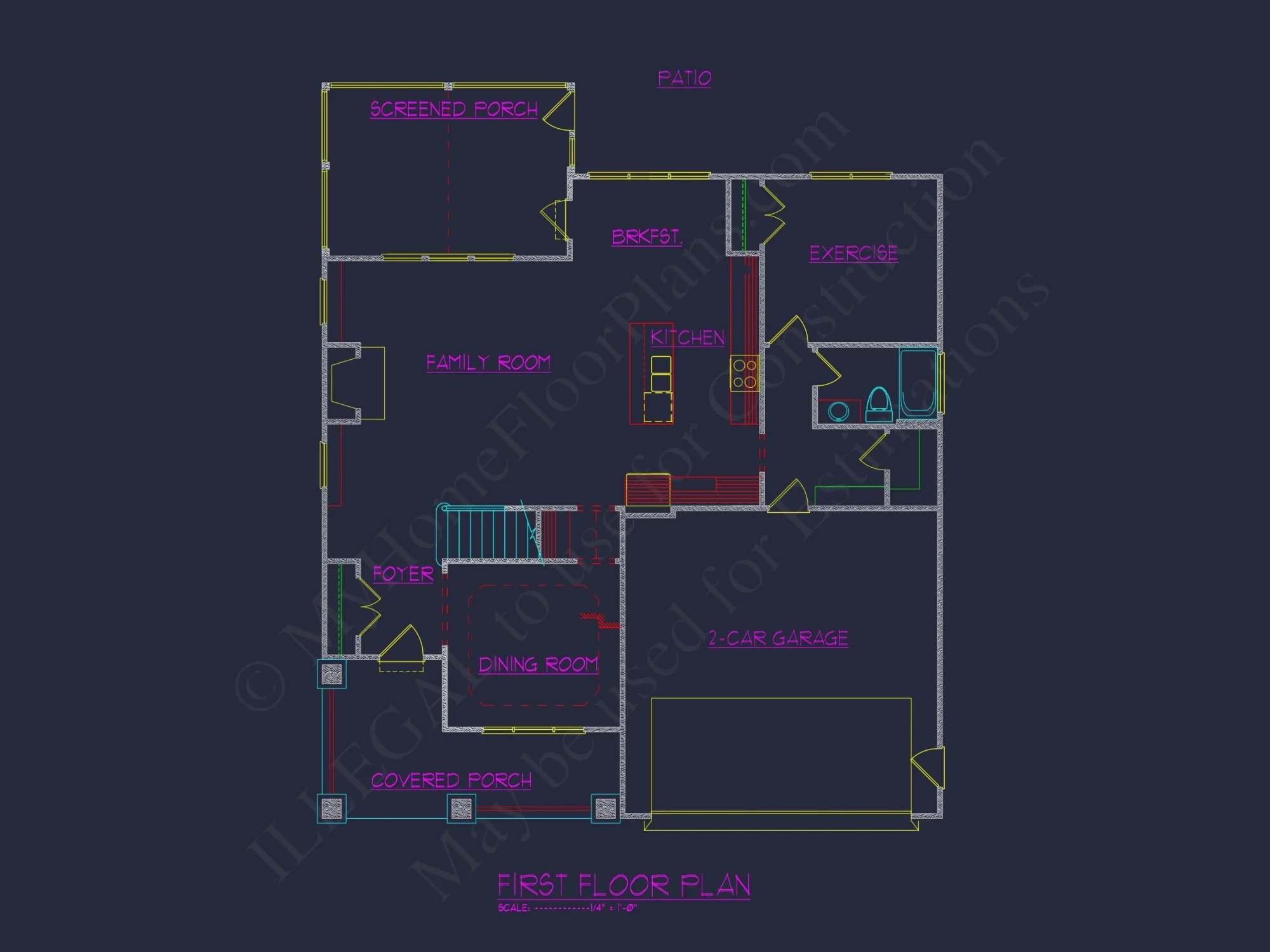 Custom Craftsman house Plan with 4 Beds and CAD Blueprint Designs