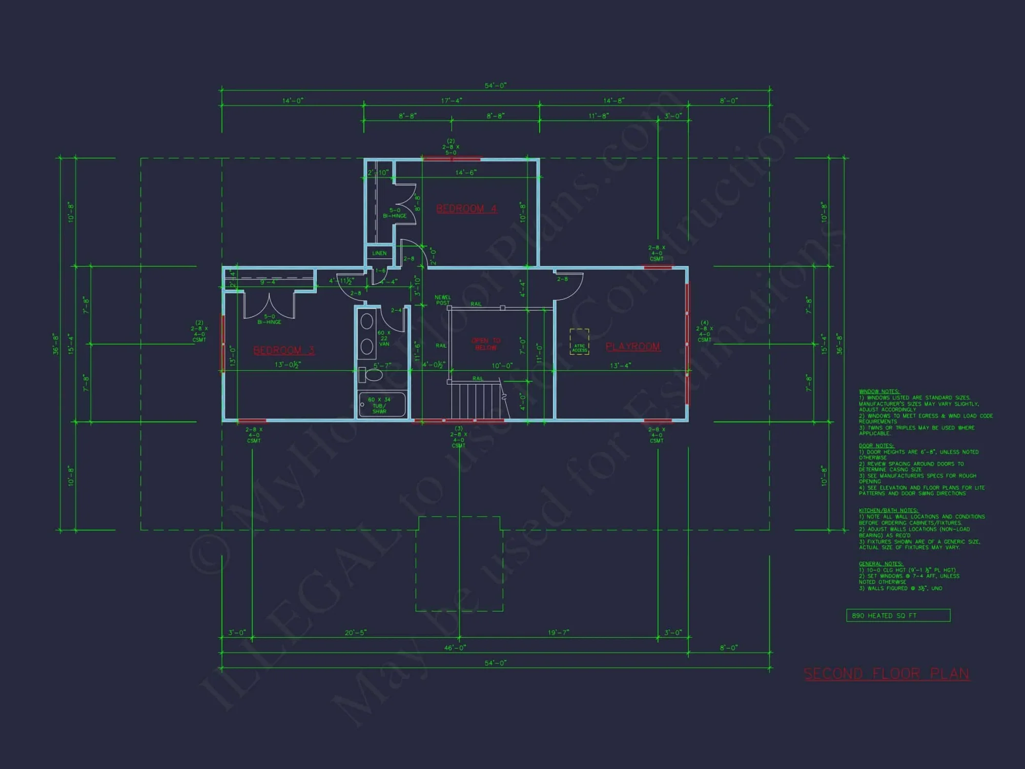 Classic Two-Story house Floor Plan with a Craftsman Touch