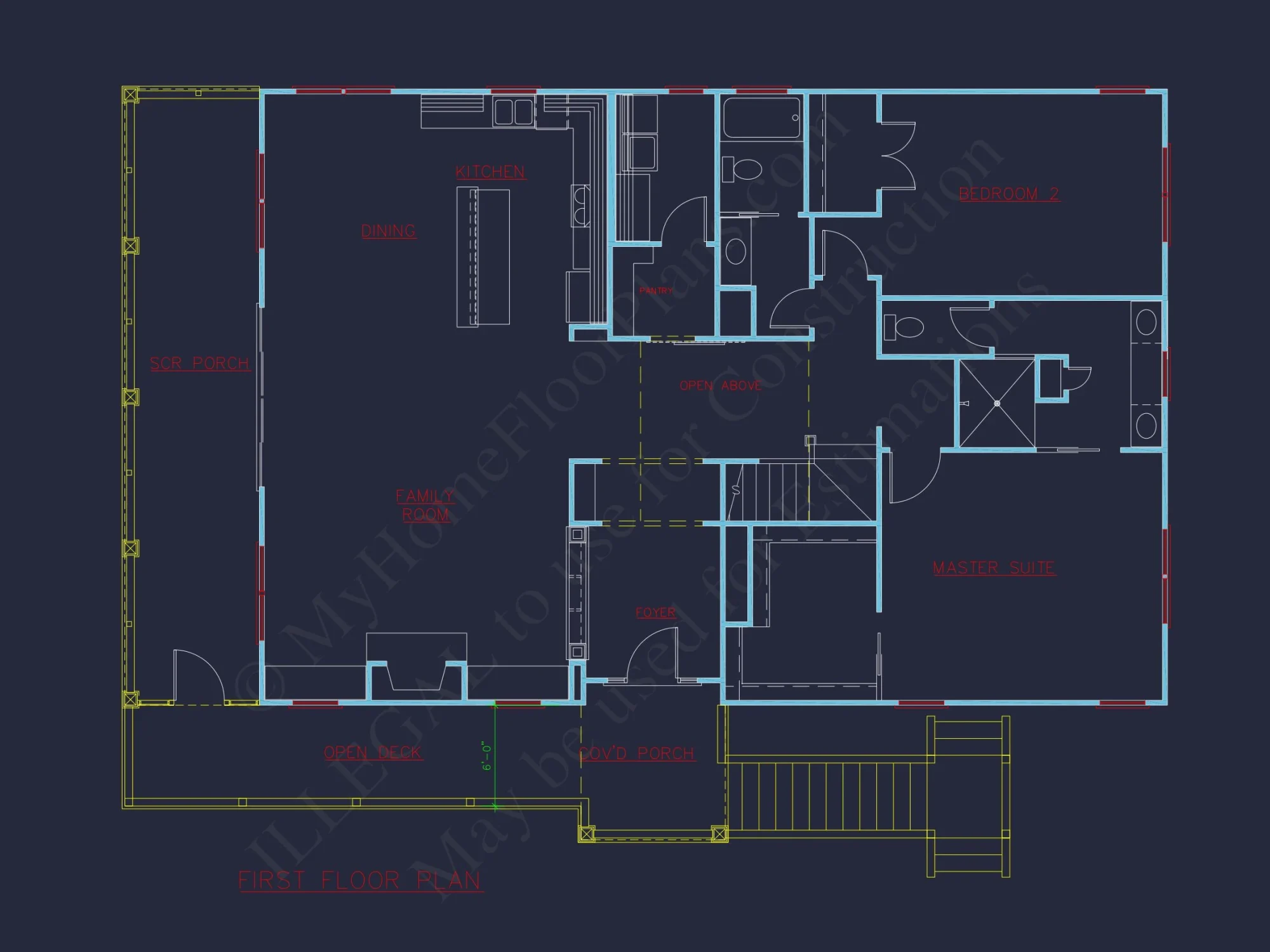 Classic Two-Story house Floor Plan with a Craftsman Touch