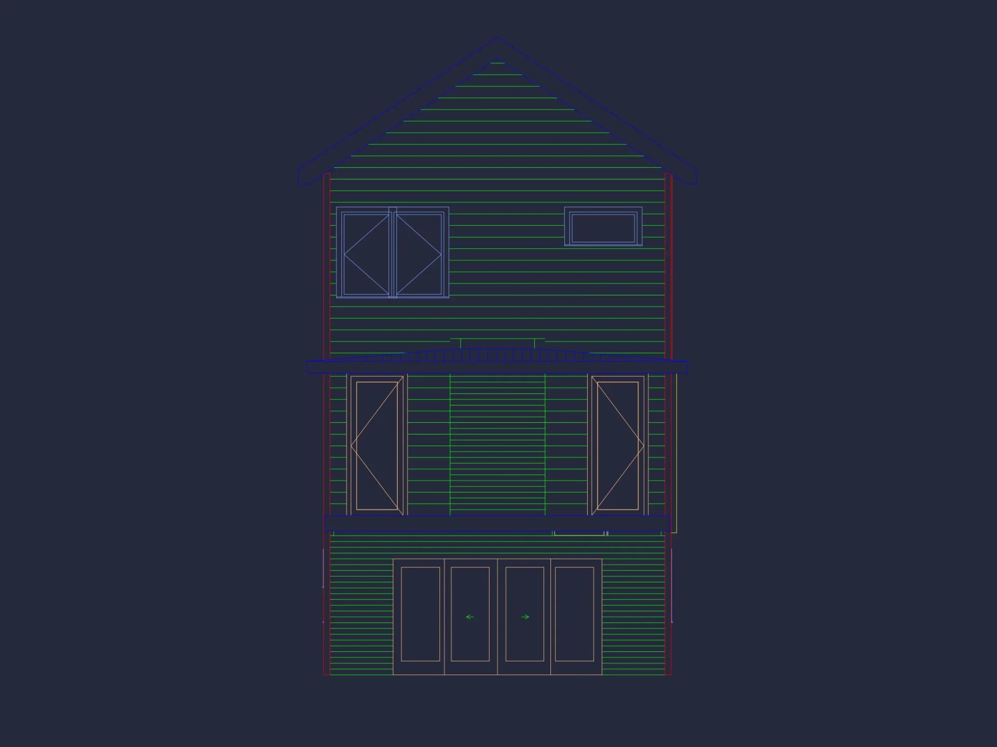 Modern Cottage house Plan with Detailed CAD Floor Designs