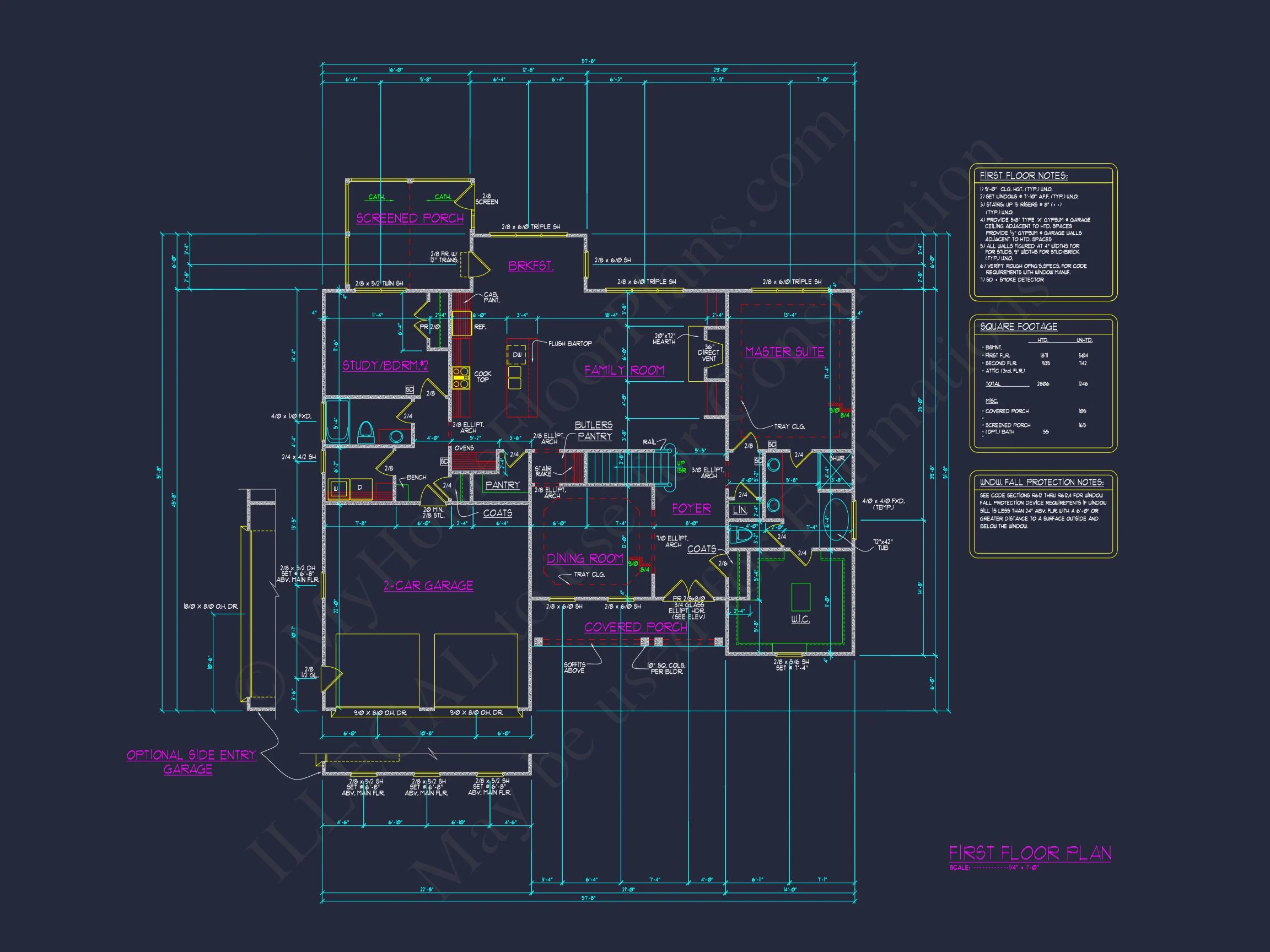 16-1660 HOUSE PLAN - Customizable Craftsman House Plan with 2-Story Floor Blueprint 11 Customizable Craftsman house Plan with 2-Story Floor Blueprint