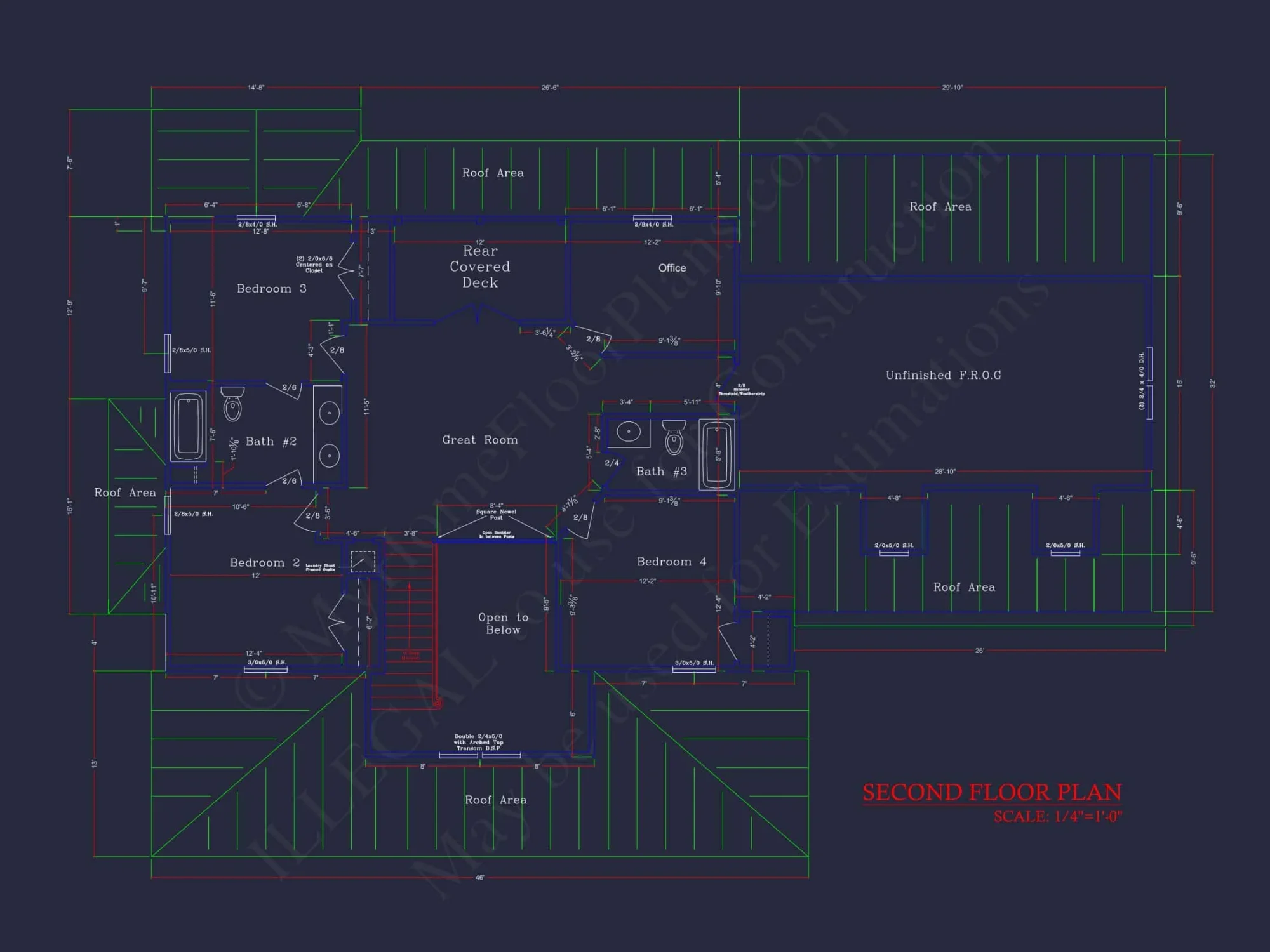 Custom 2-Story house Plan: Architectural CAD Designs & Blueprint