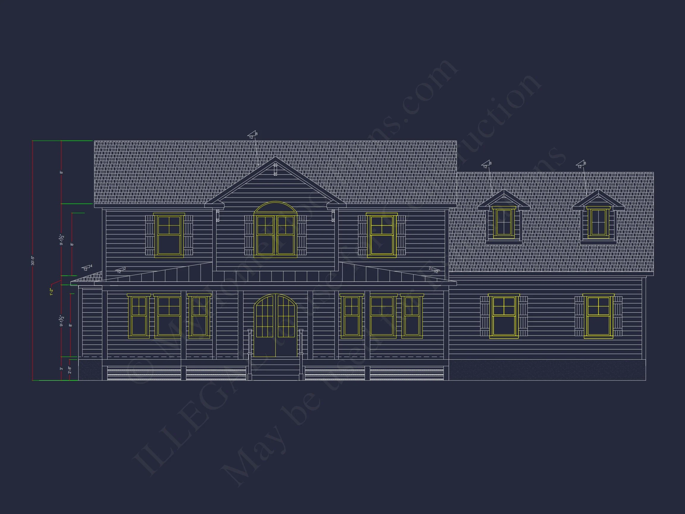Custom 2-Story house Plan: Architectural CAD Designs & Blueprint