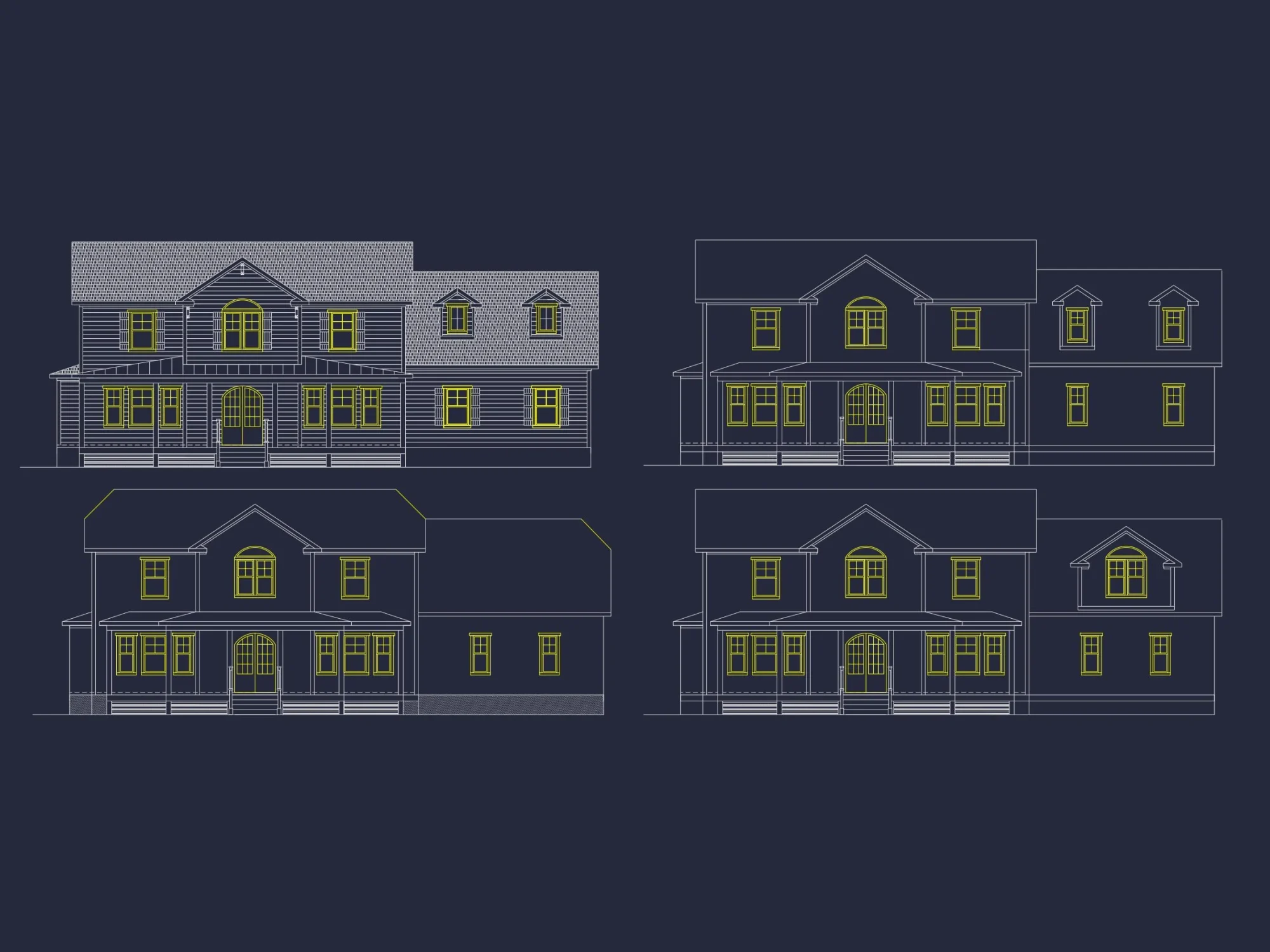 Custom 2-Story house Plan: Architectural CAD Designs & Blueprint