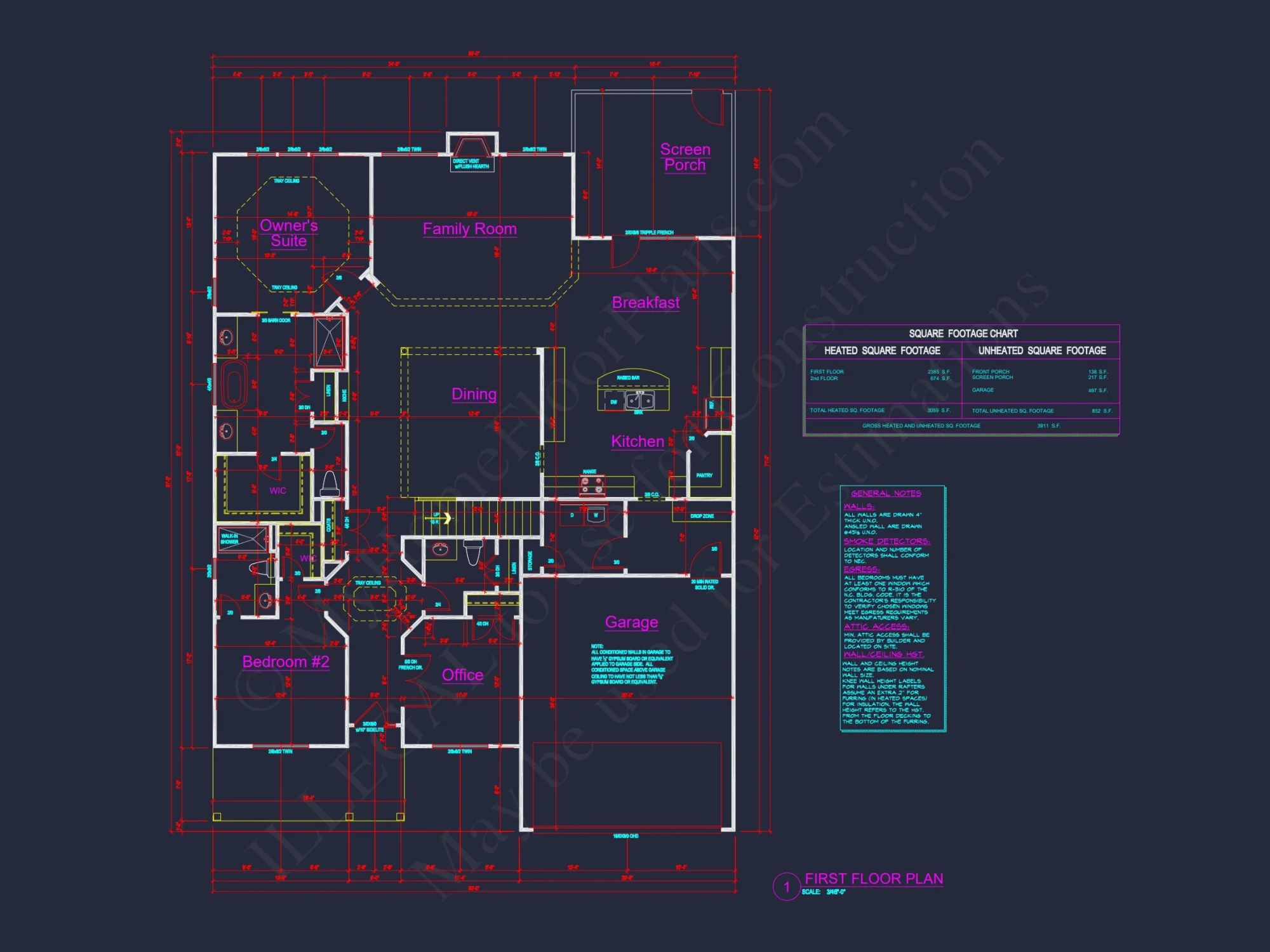 Craftsman house Plan with 4 Bedrooms and CAD Architecture Designs