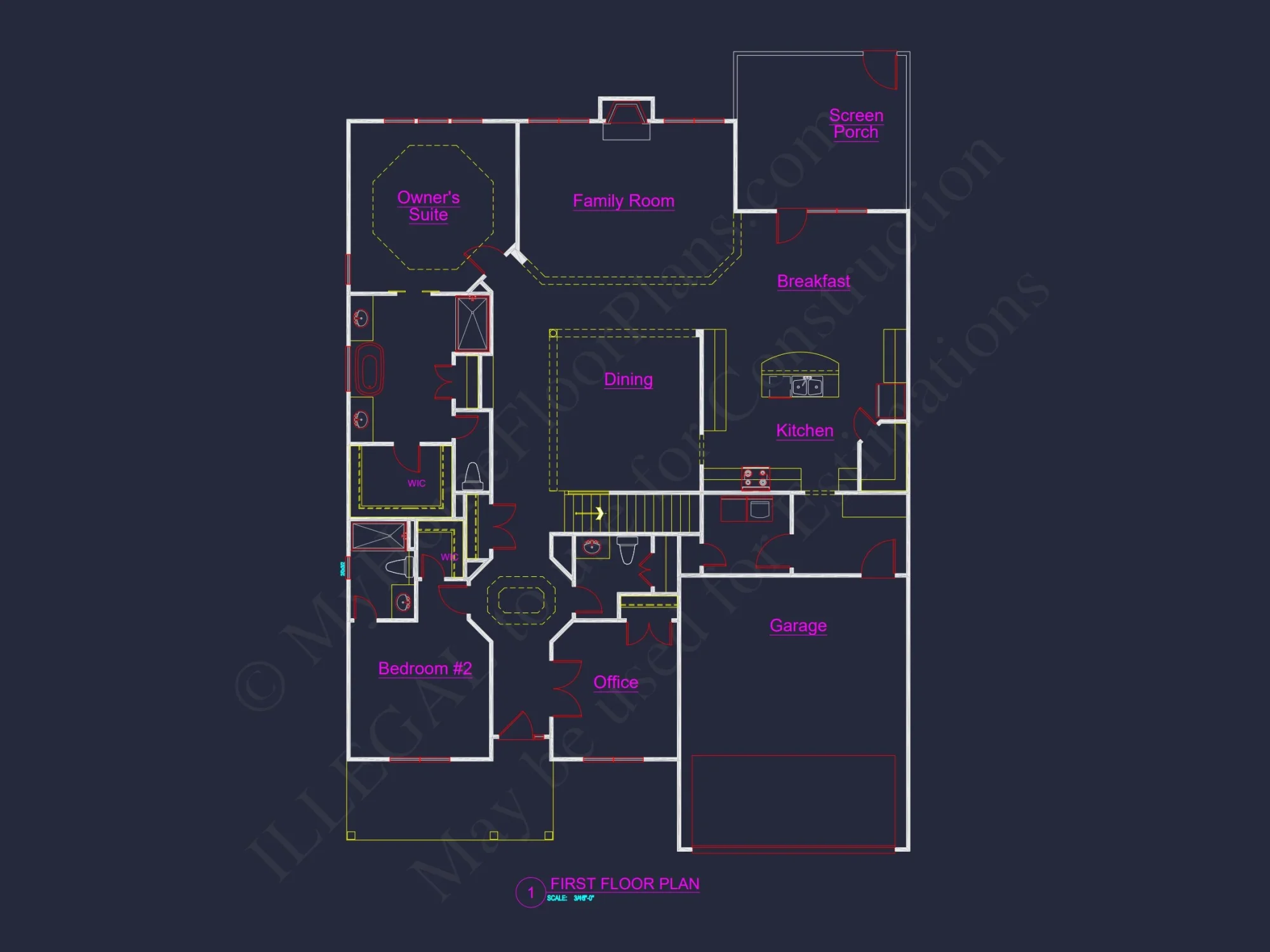 Craftsman house Plan with 4 Bedrooms and CAD Architecture Designs
