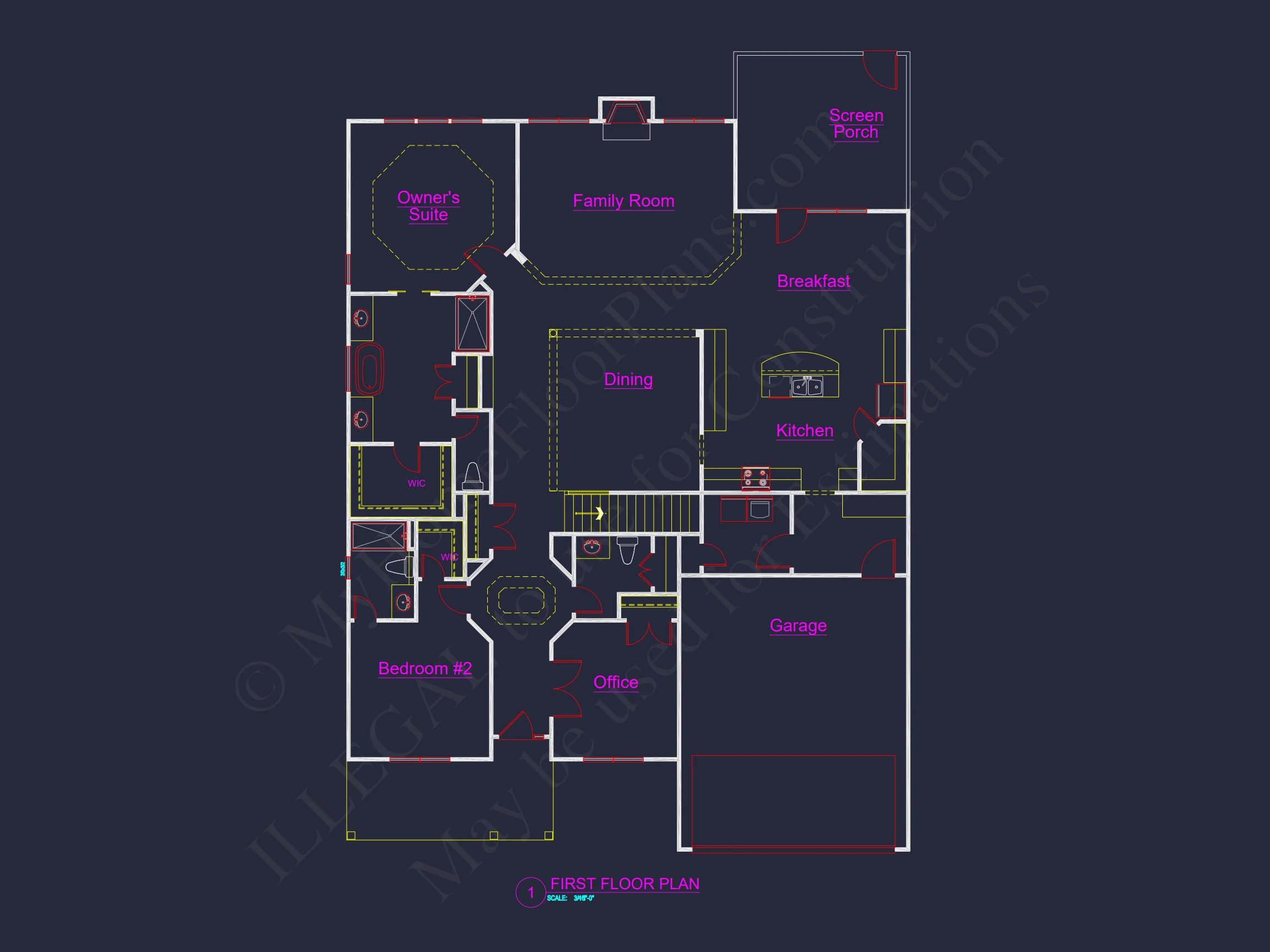 Craftsman house Plan with 4 Bedrooms and CAD Architecture Designs