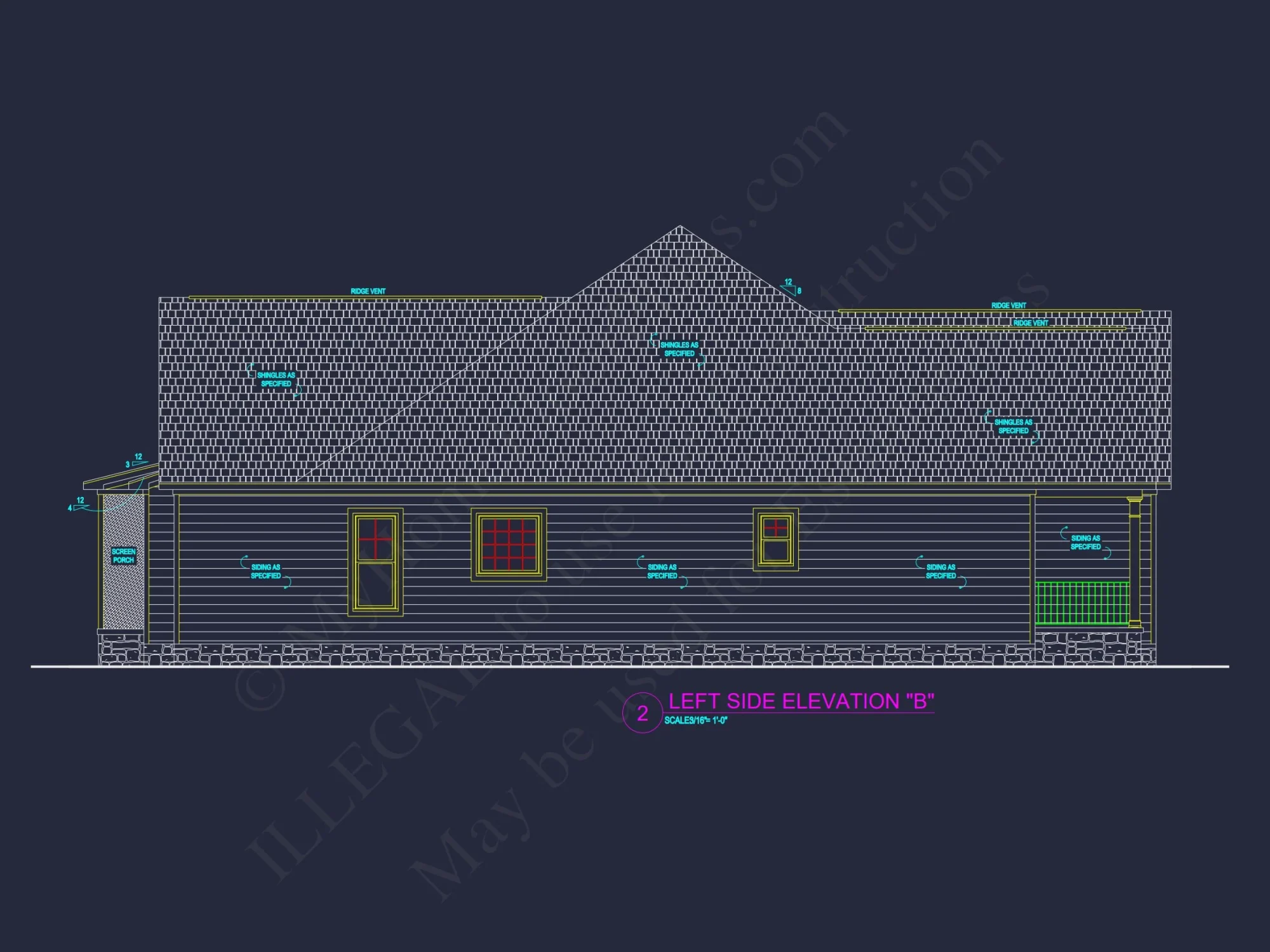 Craftsman house Plan with 4 Bedrooms and CAD Architecture Designs